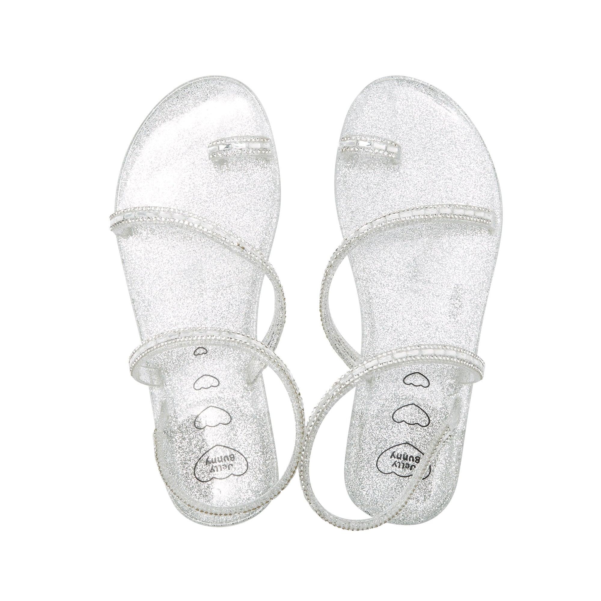 Rocco Flat Slingbacks Glitter Silver
