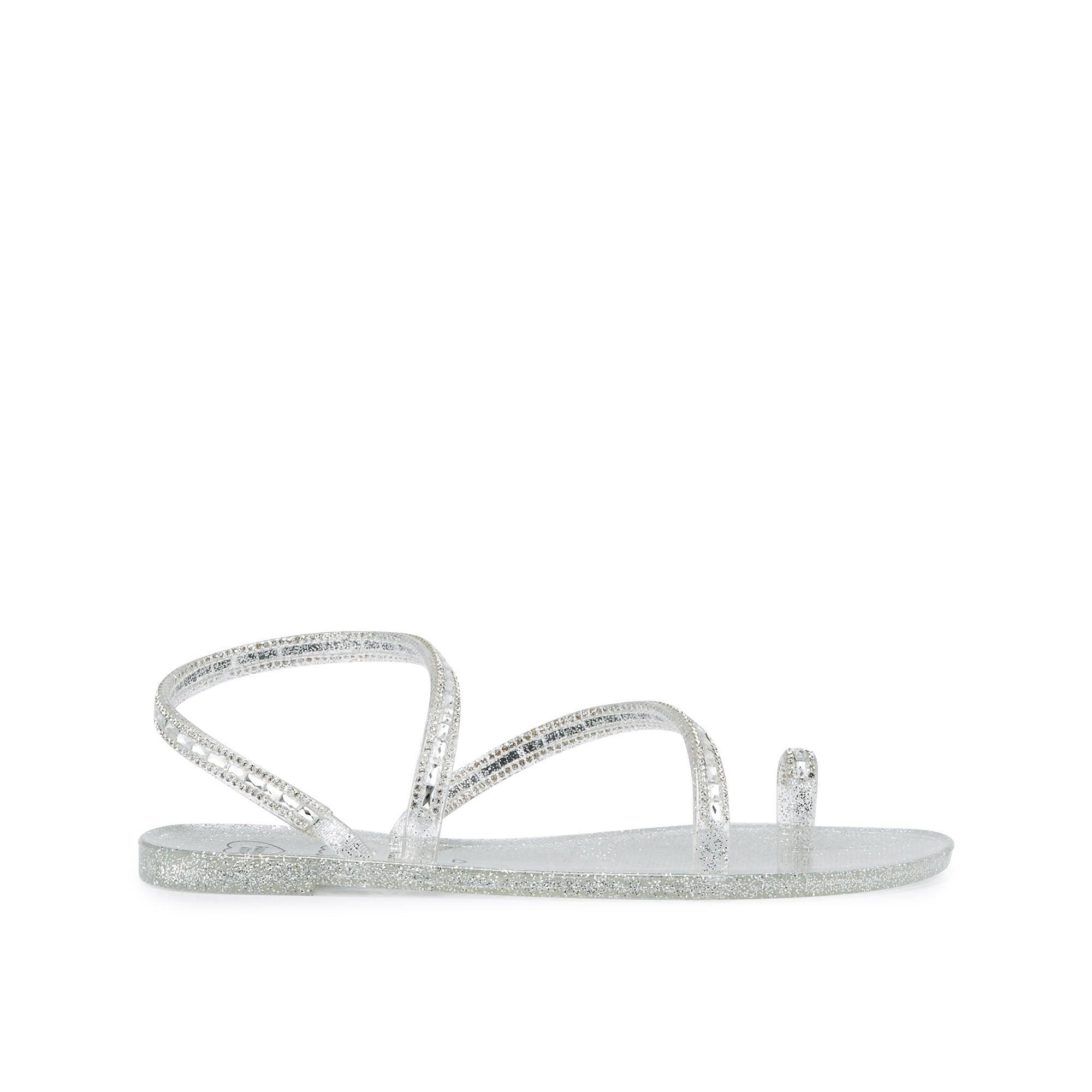 Rocco Flat Slingbacks Glitter Silver