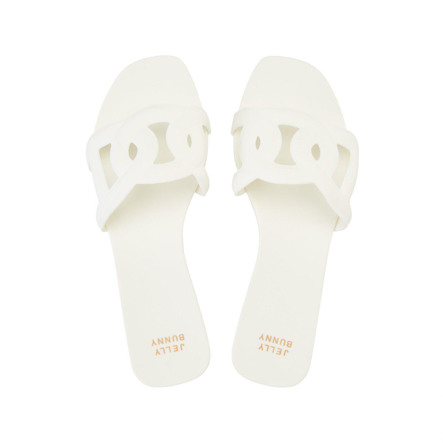 Grase Glis Flat Sandals White
