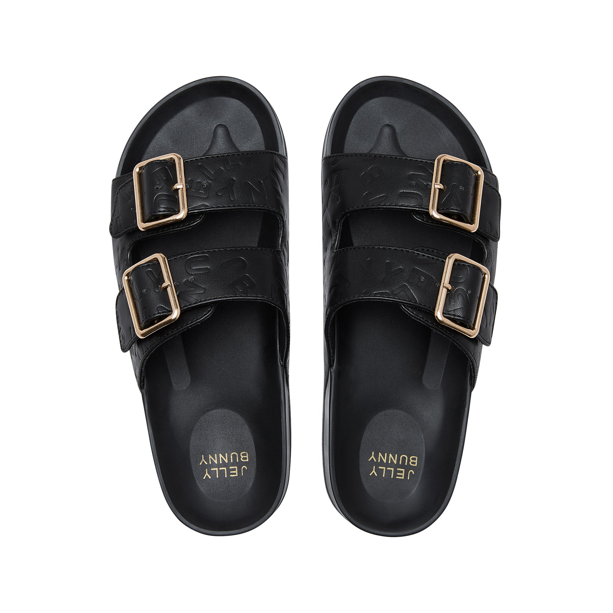 Jane New Monogram Sliders Black