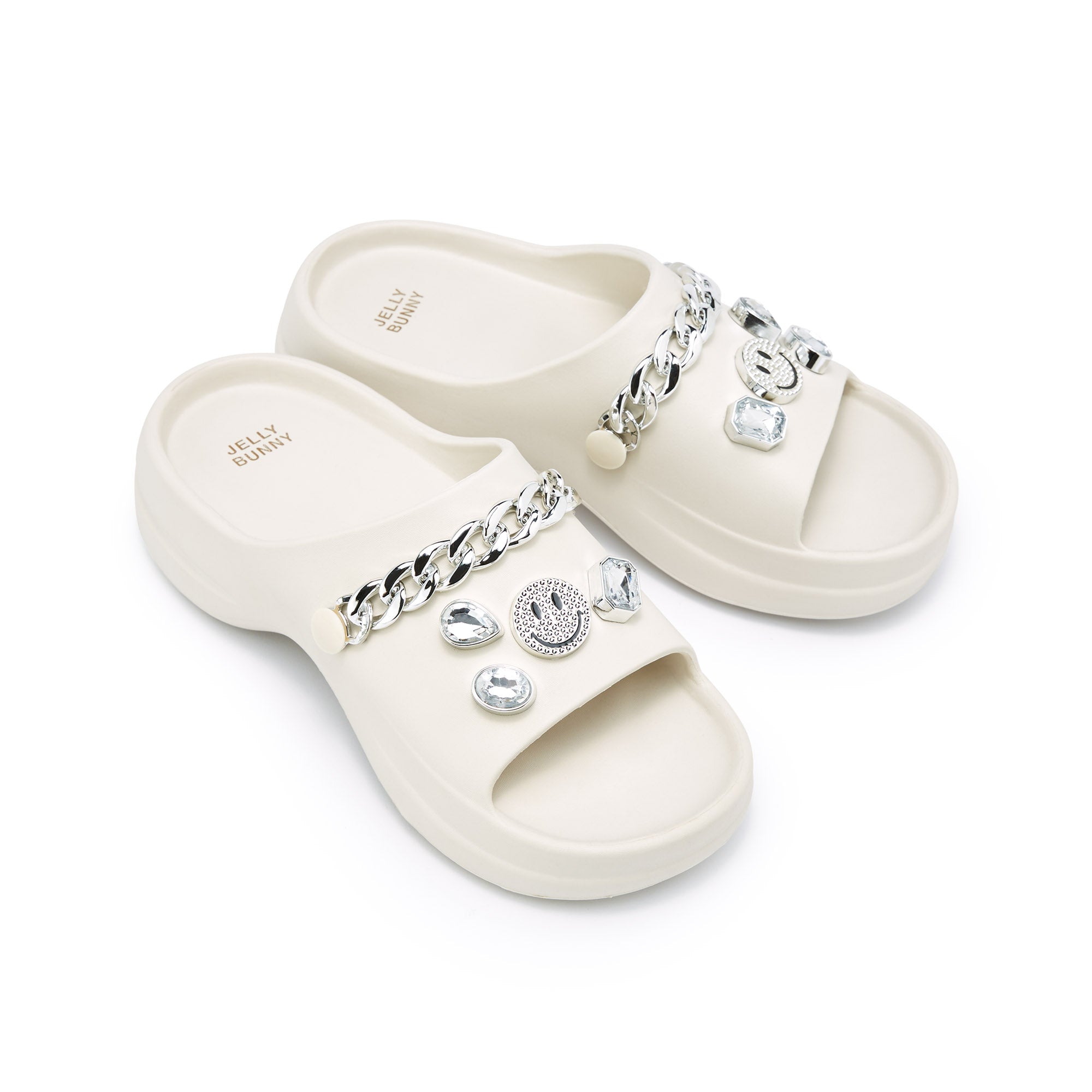 Sydney Jewel Sandals White