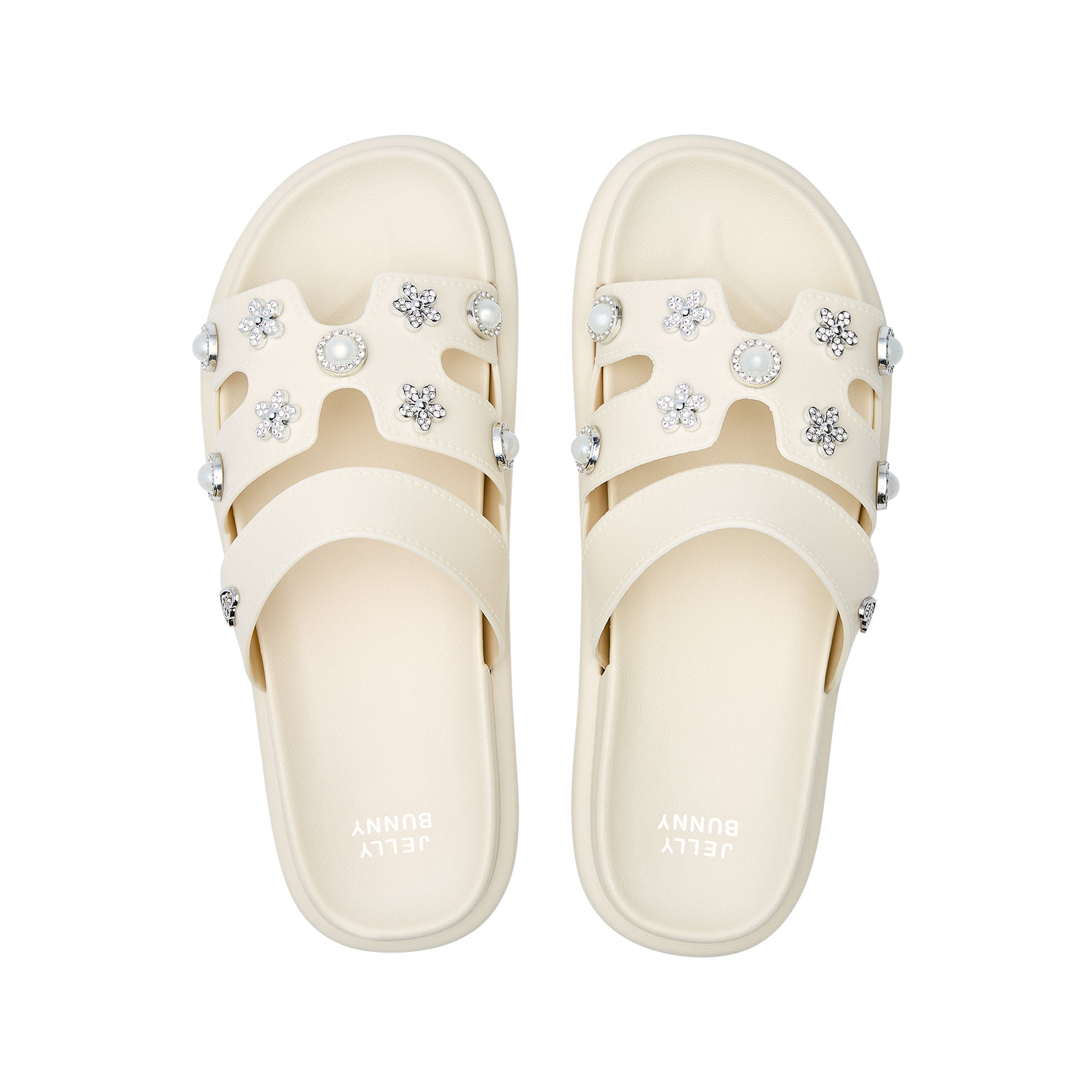 Melek Flower Sandals Ivory