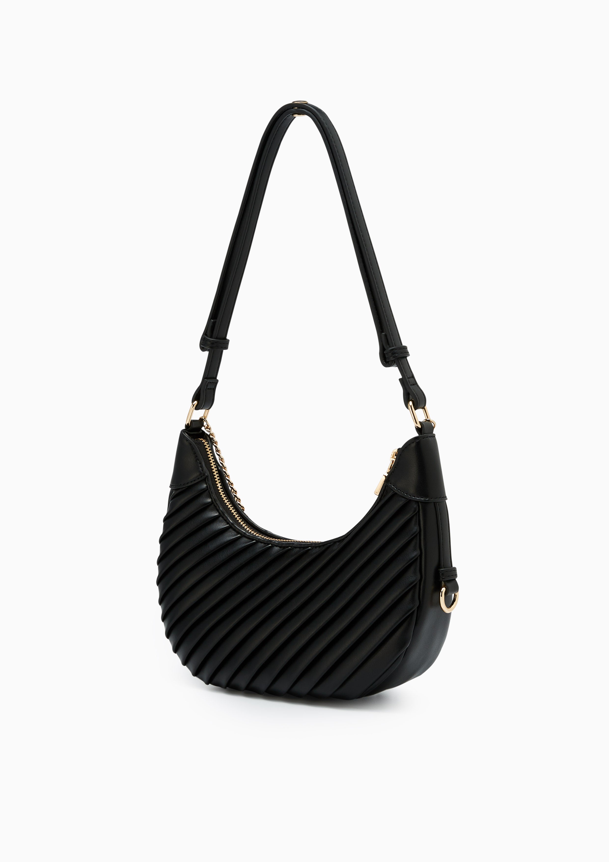 Pleat Rexha M Shoulder Bag Black