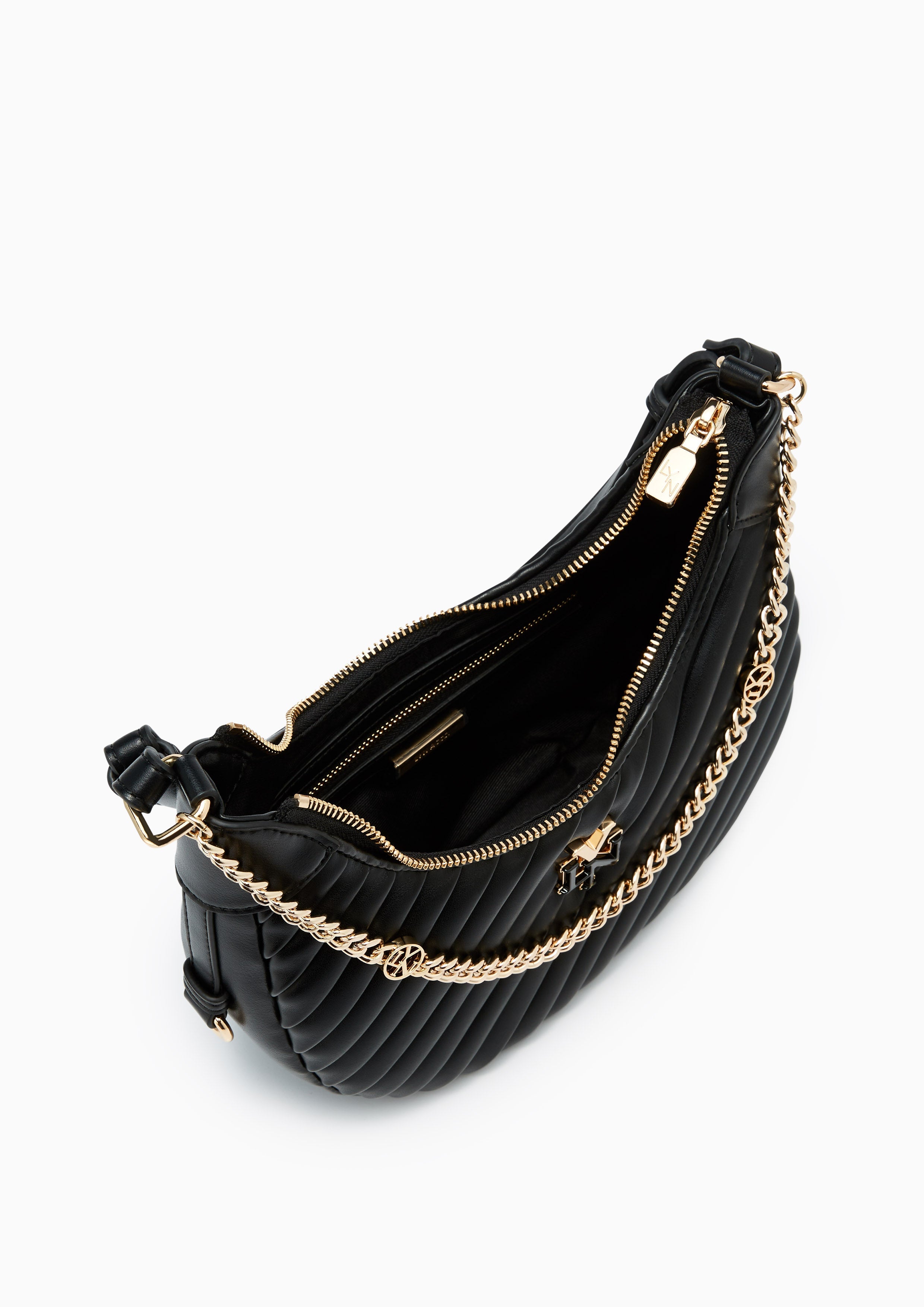 Pleat Rexha M Shoulder Bag Black