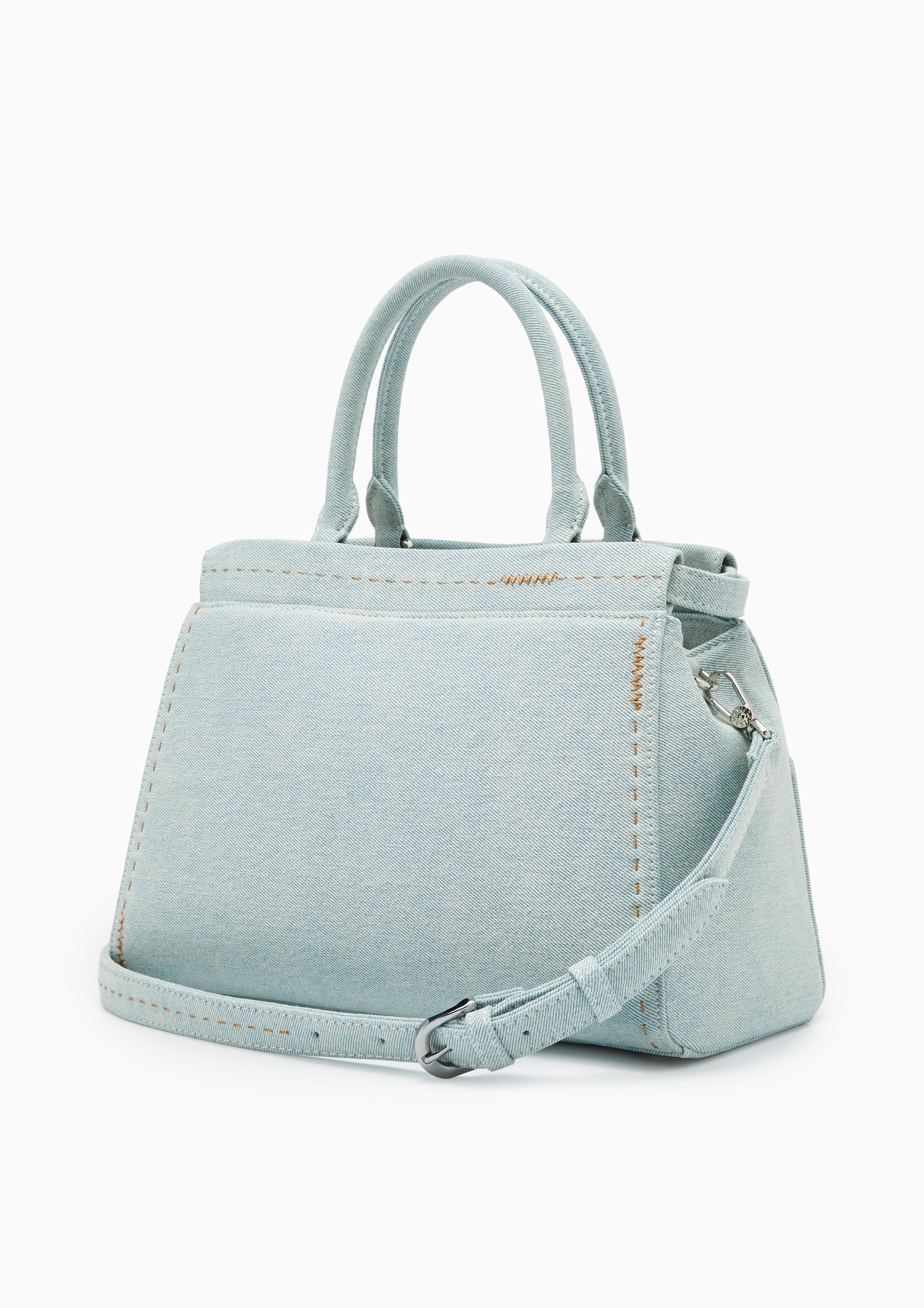 Re-Edit Stitched L Handbag Light Blue