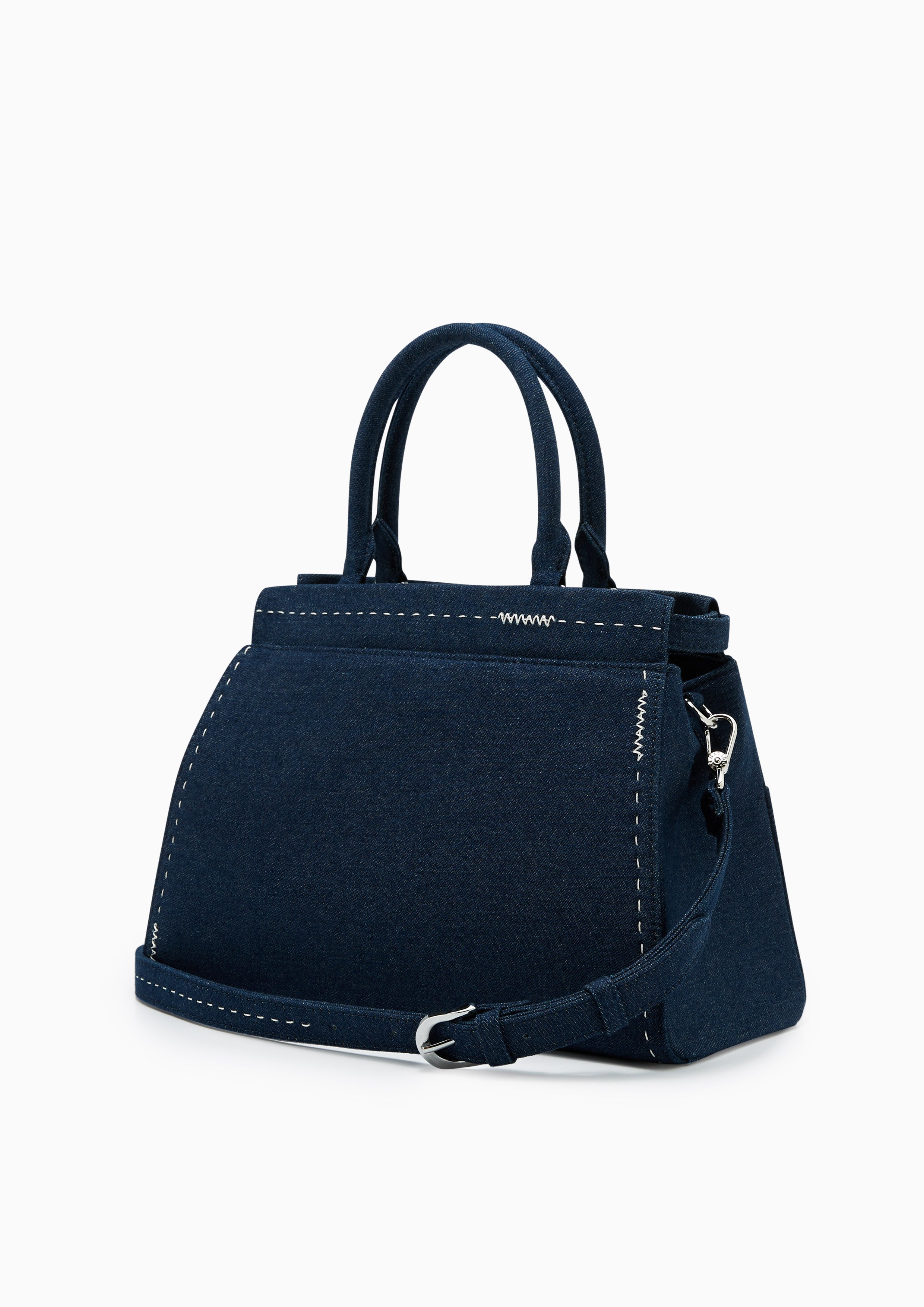Re-Edit Stitched L Handbag Blue