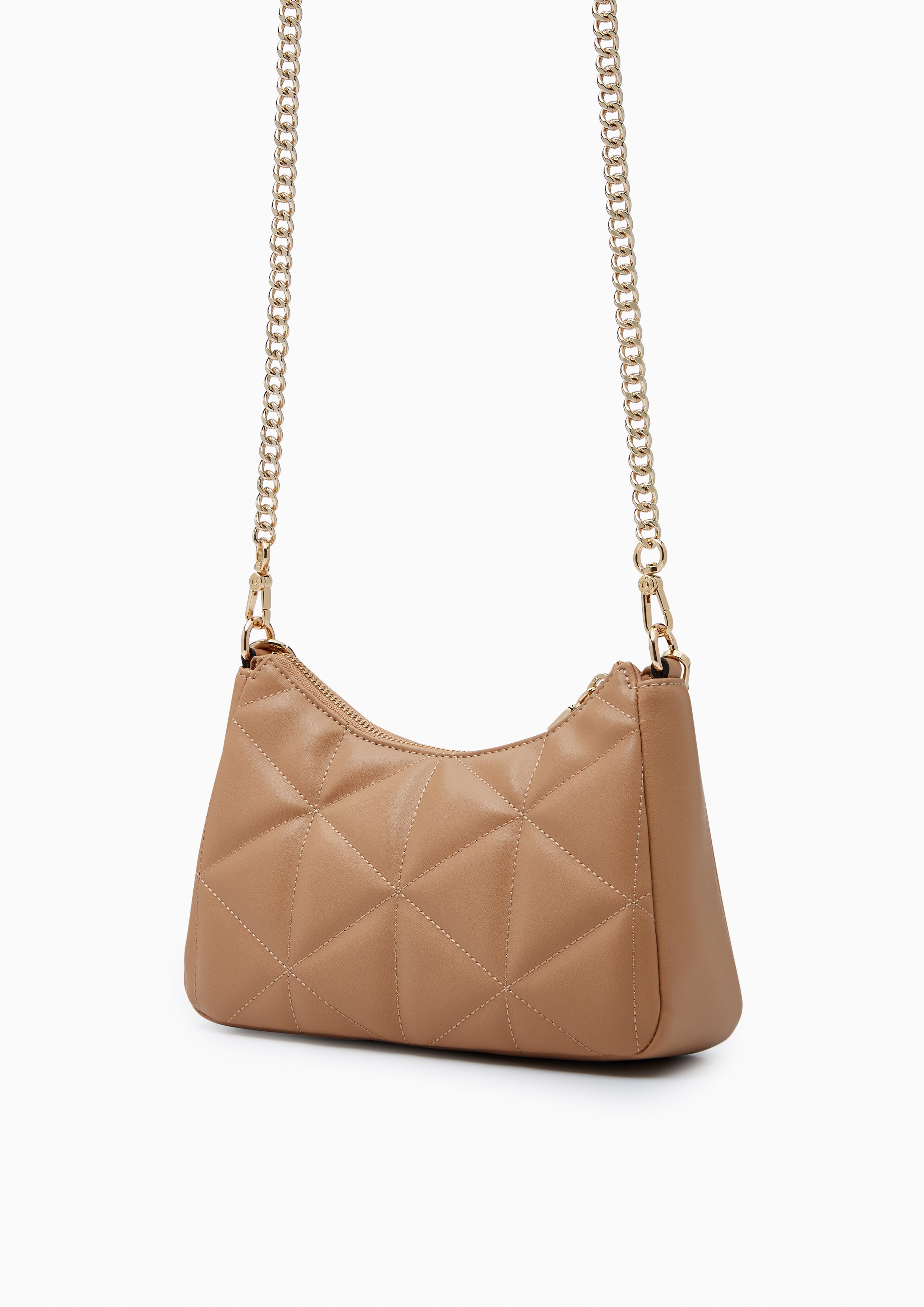North Tricia Star Quilted Crossbody Bag Light Brown