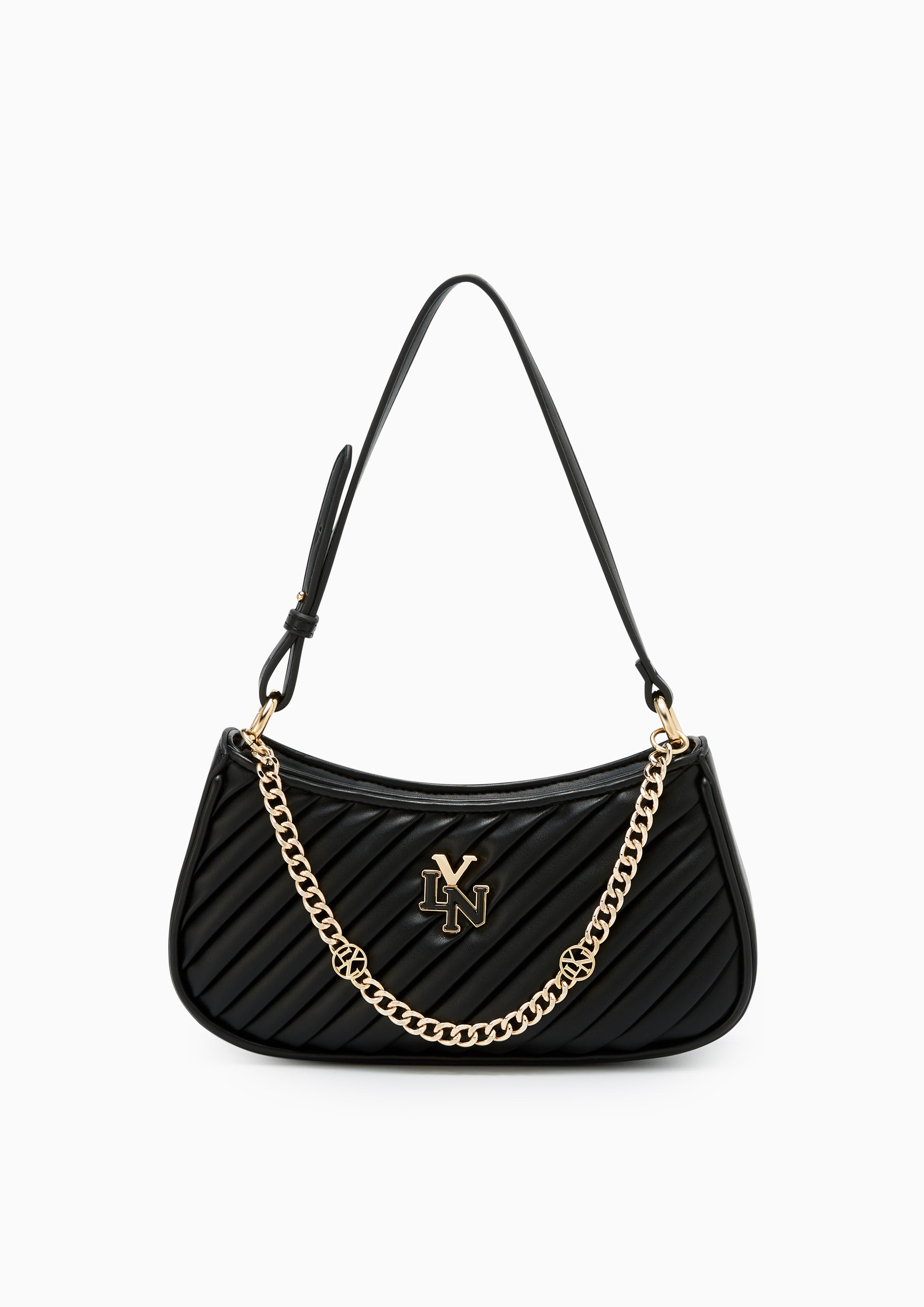 Pleat Brighton Shoulder Bag Black