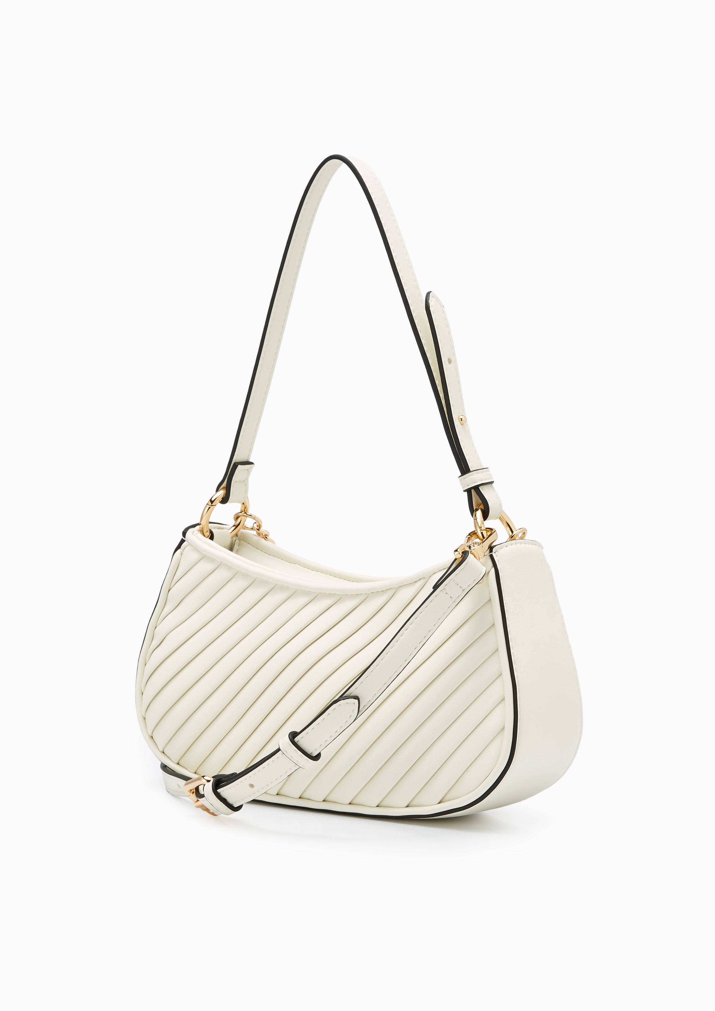 Pleat Brighton Shoulder Bag Ivory