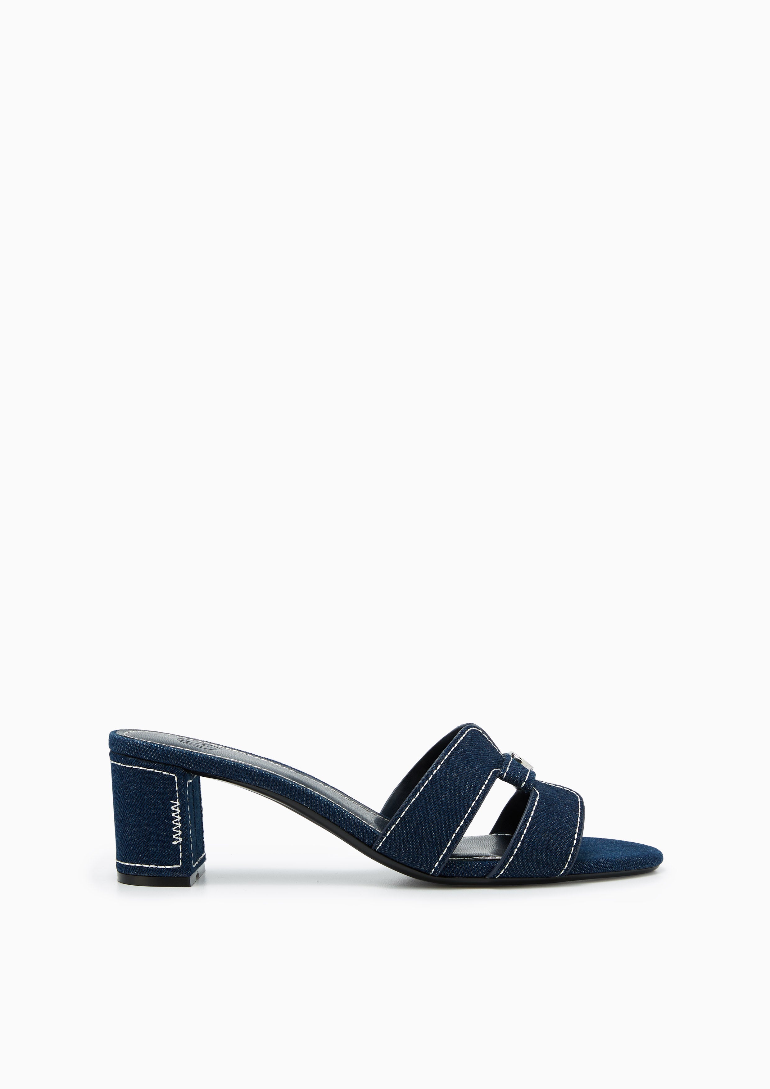 Hey Mid Stitched Heeled Sandals Dark Blue