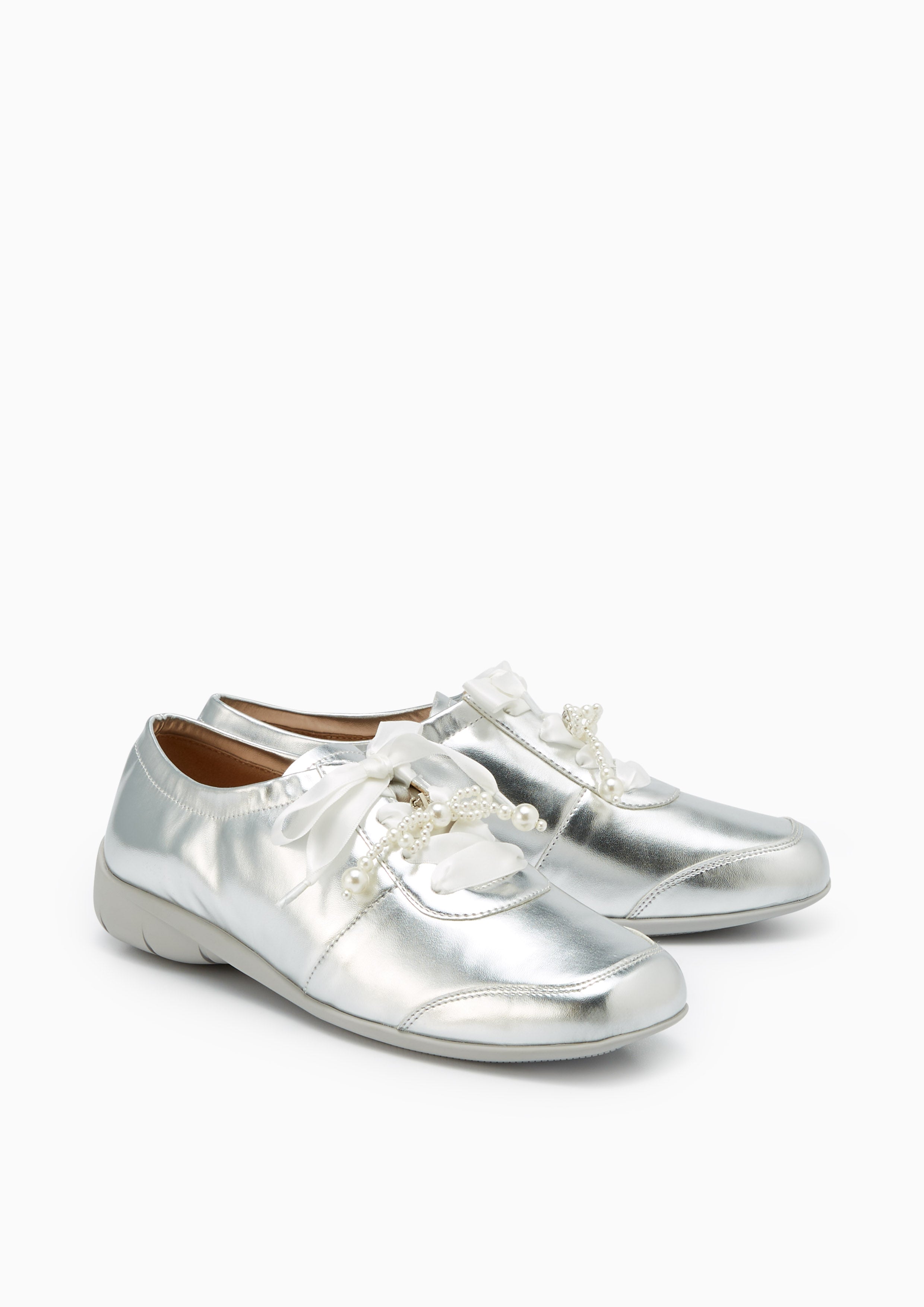 Blakely Lace-Up Sneakers Silver