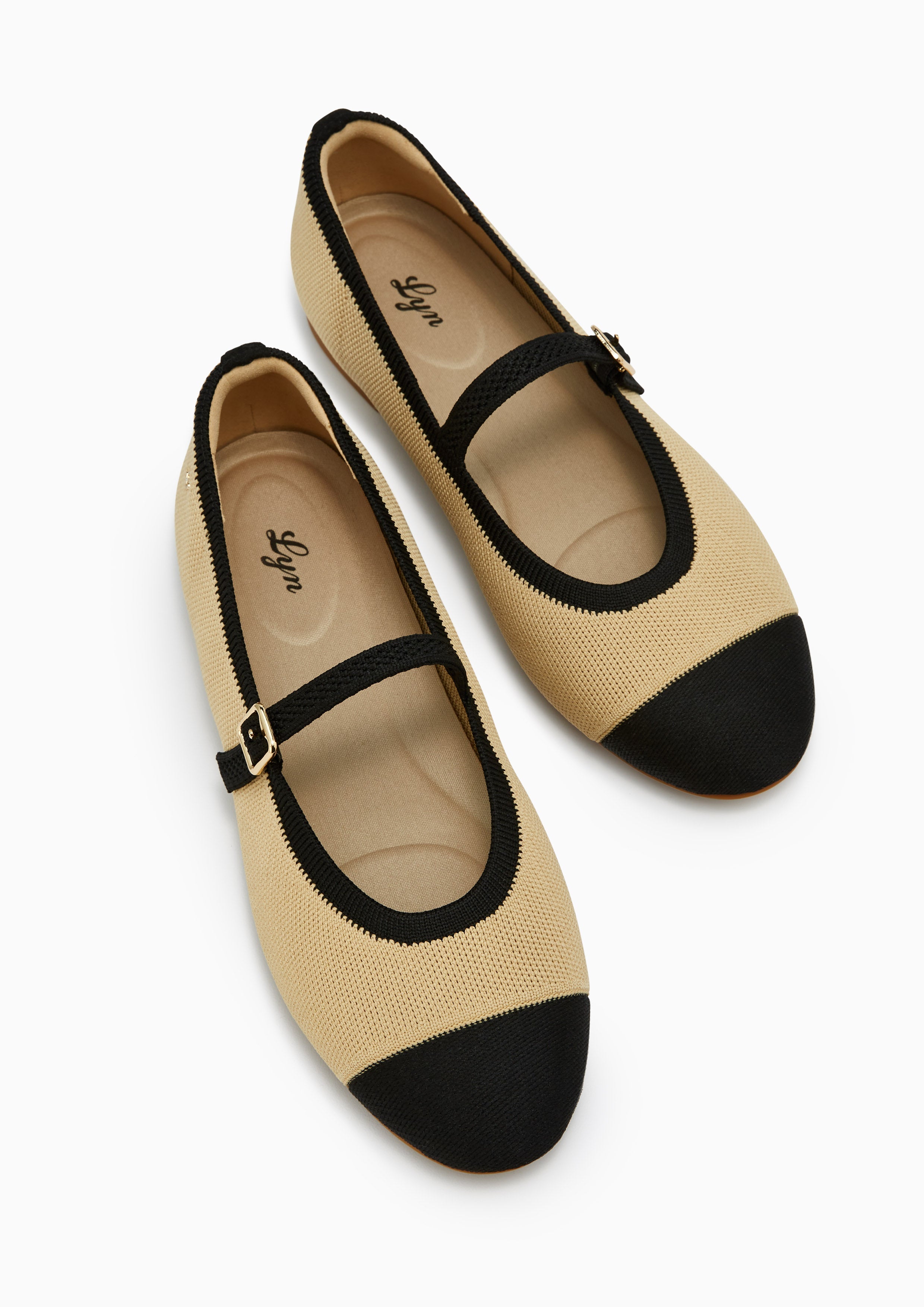 Grace Mary Jane Flats Beige