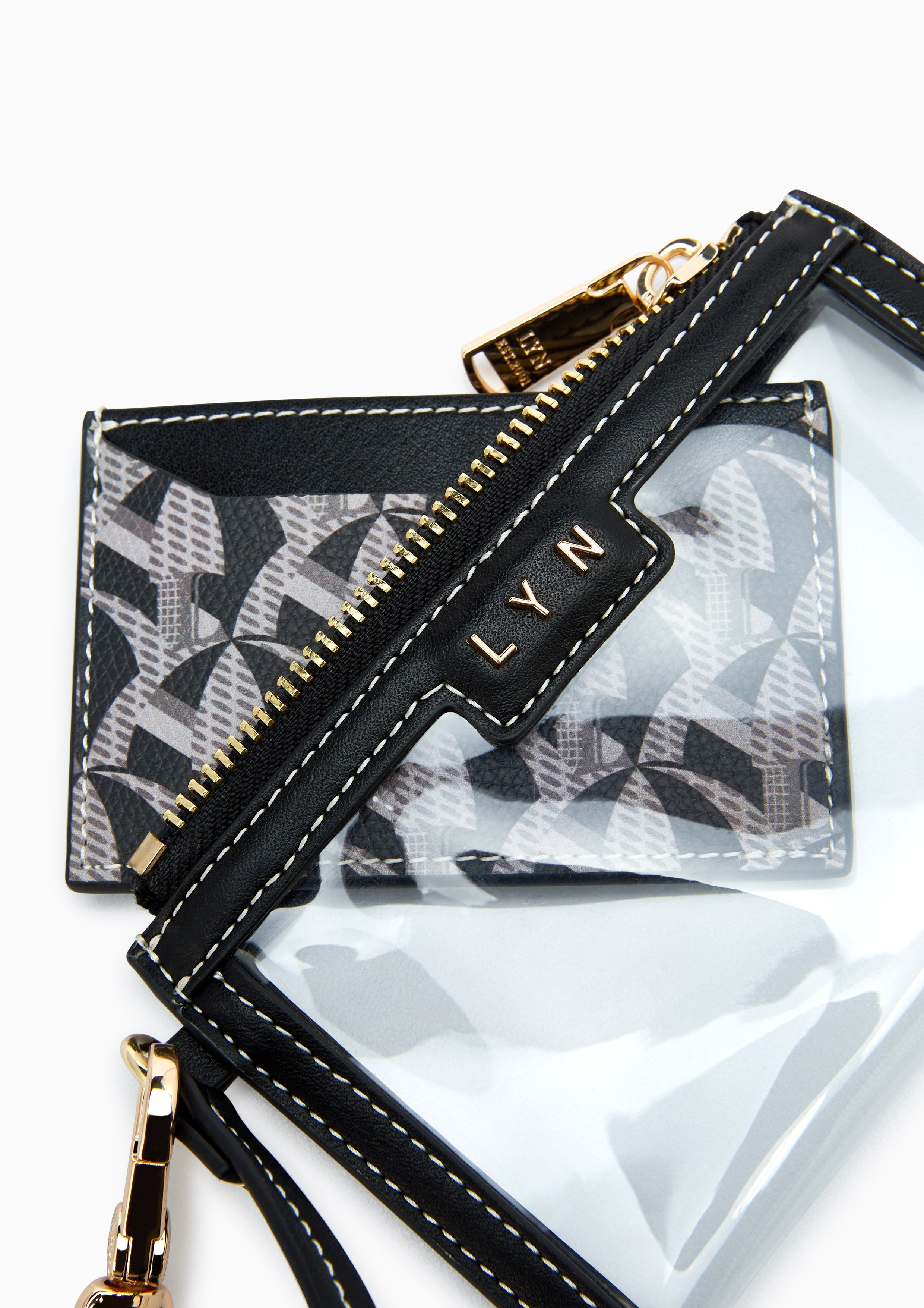 Solanory Vinyl Zip Wristlet Black