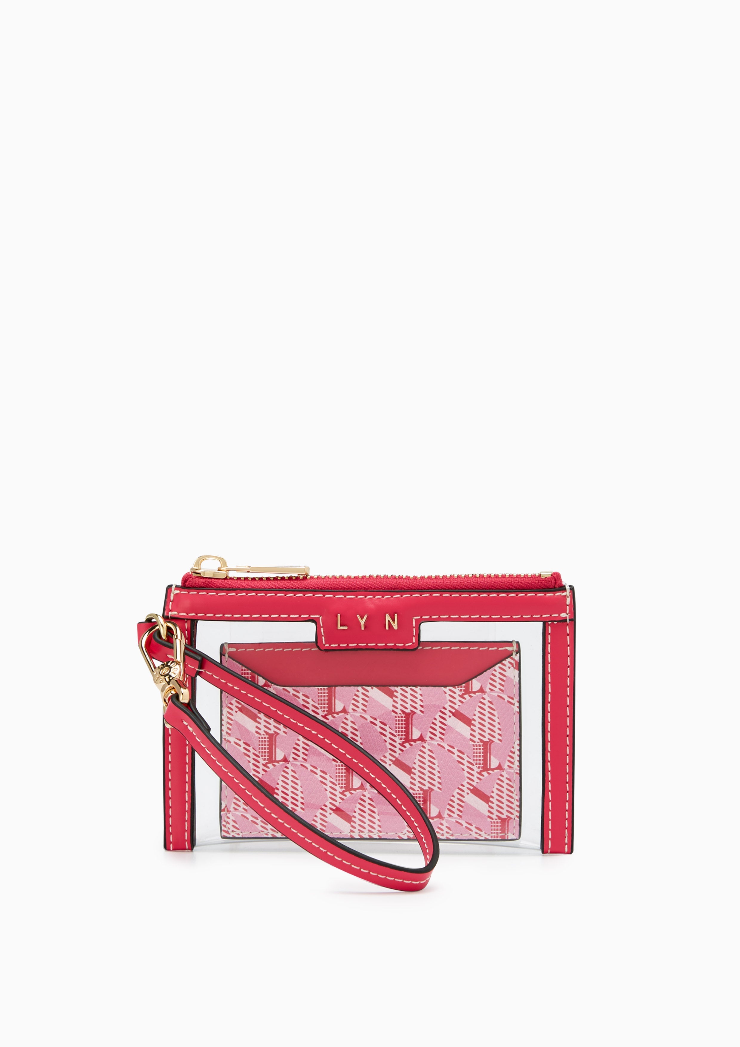 Solanory Vinyl Zip Wristlet Pink