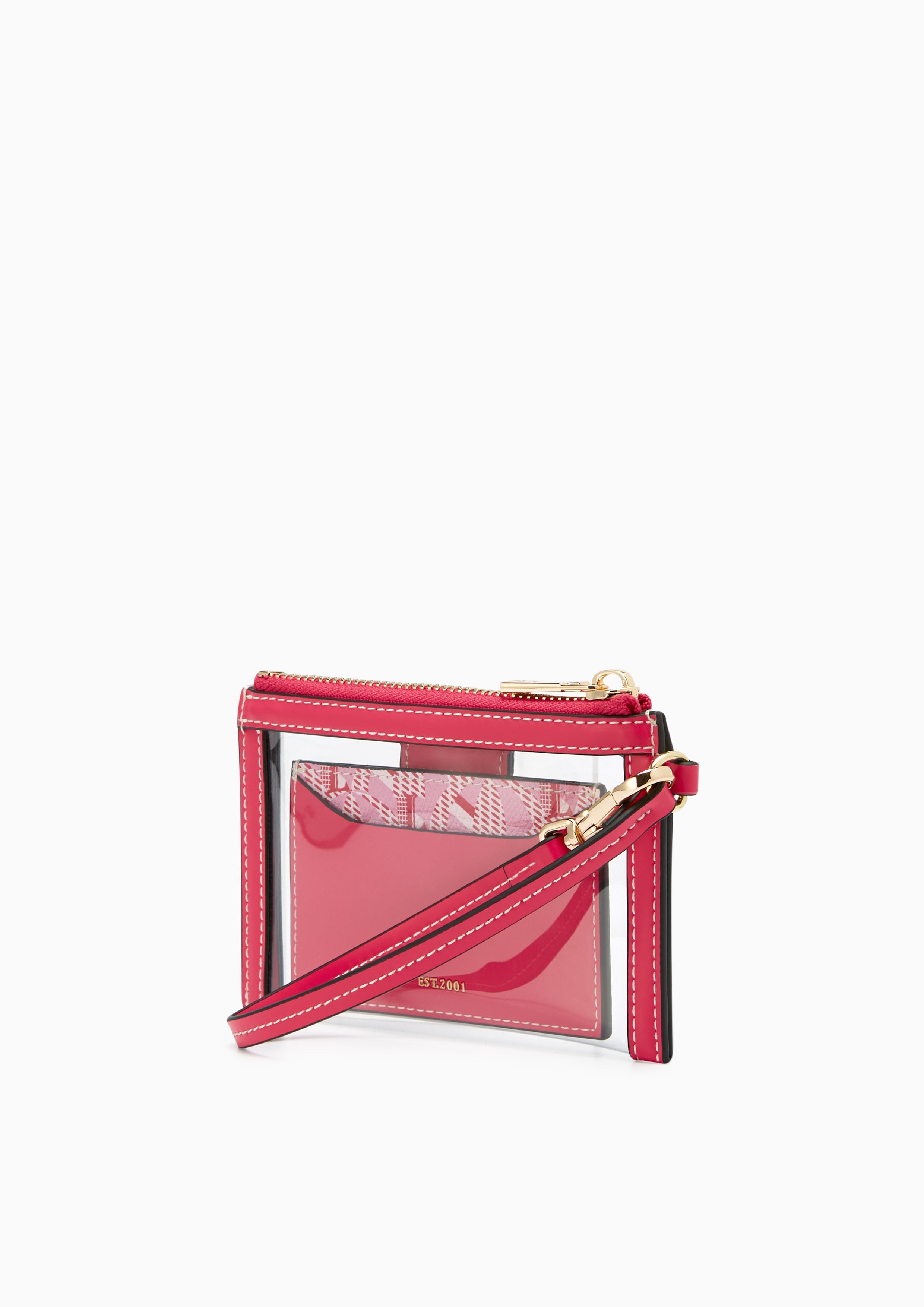 Solanory Vinyl Zip Wristlet Pink