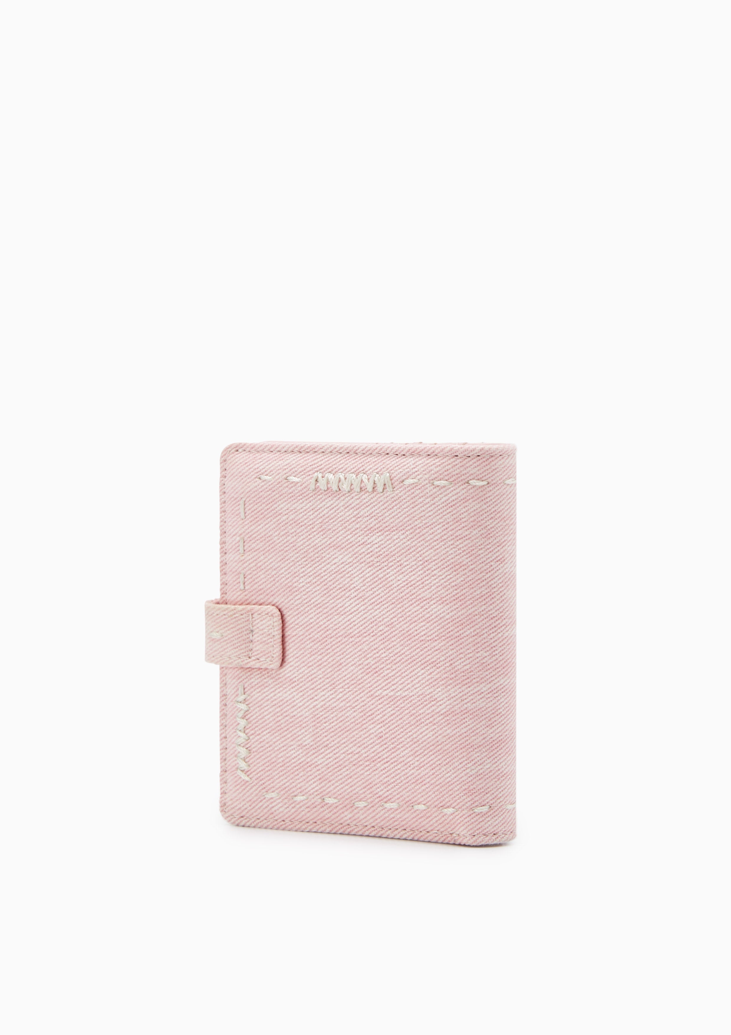 Re-Edit Stitched Bi-Fold Wallet Light Pink