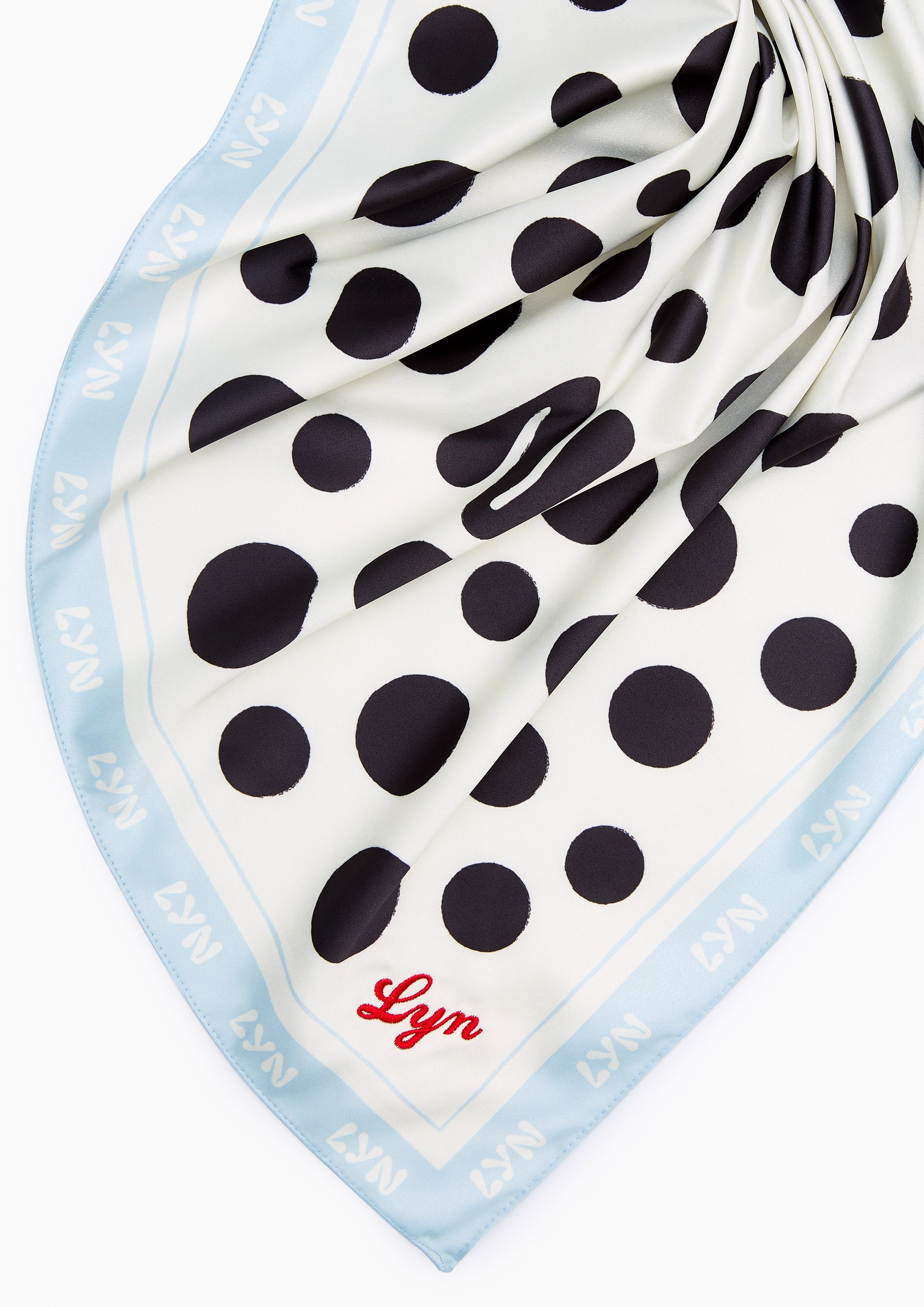 Polka Fashion Scarf Light Blue