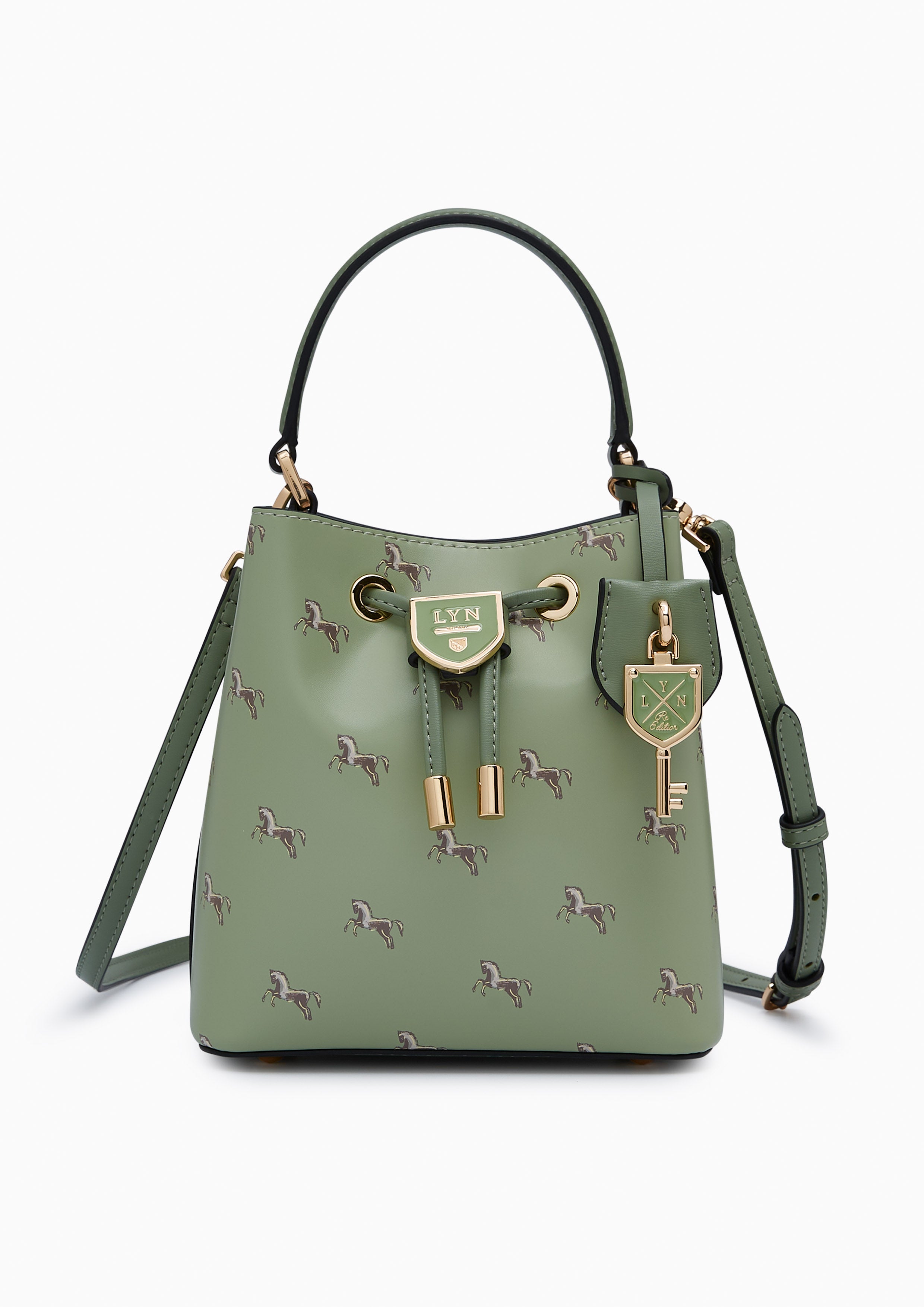 Re-Edit Carina Mustang Bucket Bag Green