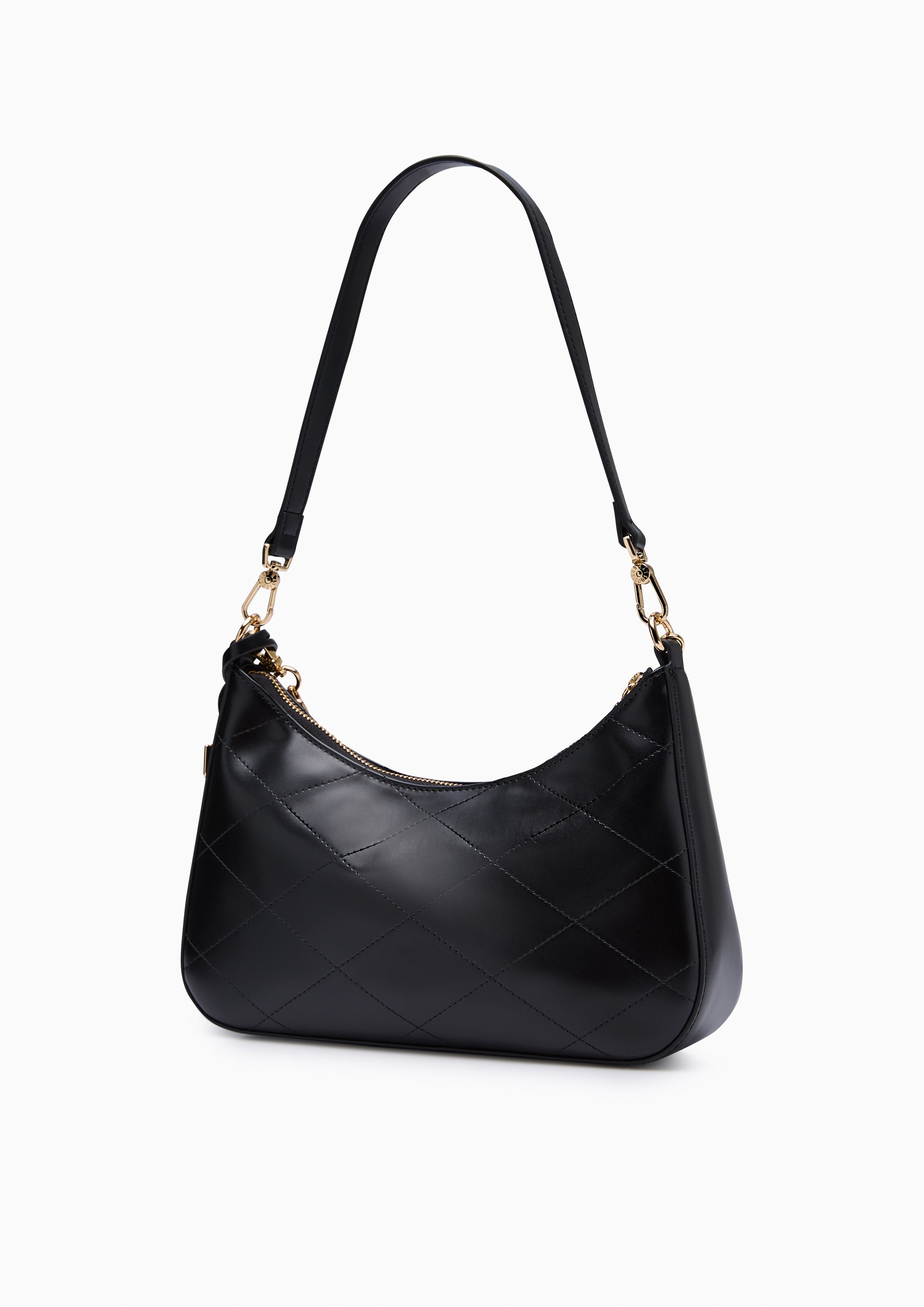 Re-Edit Rosee Quilt M Shoulder Bag Black