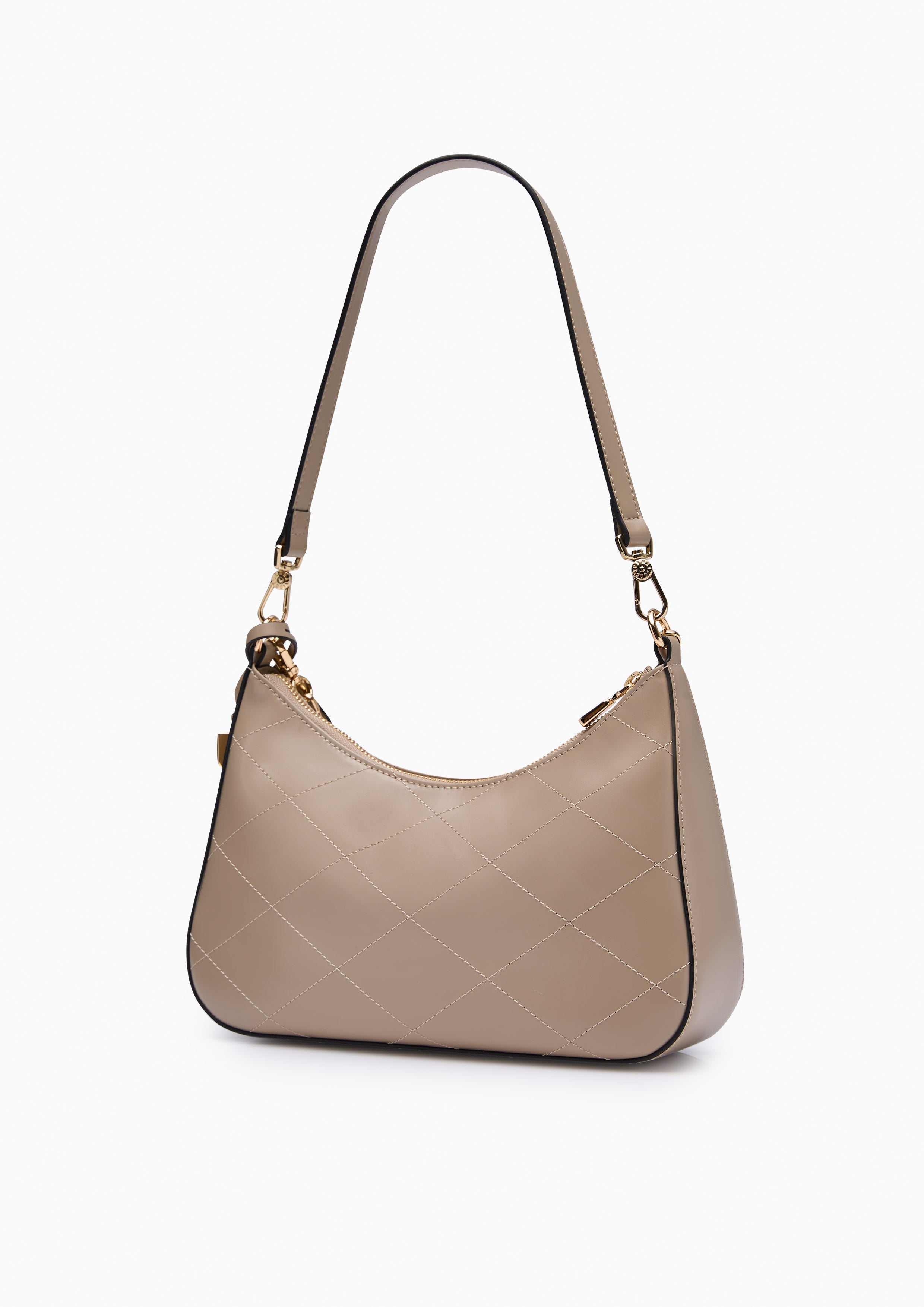 Re-Edit Rosee Quilt M Shoulder Bag Taupe