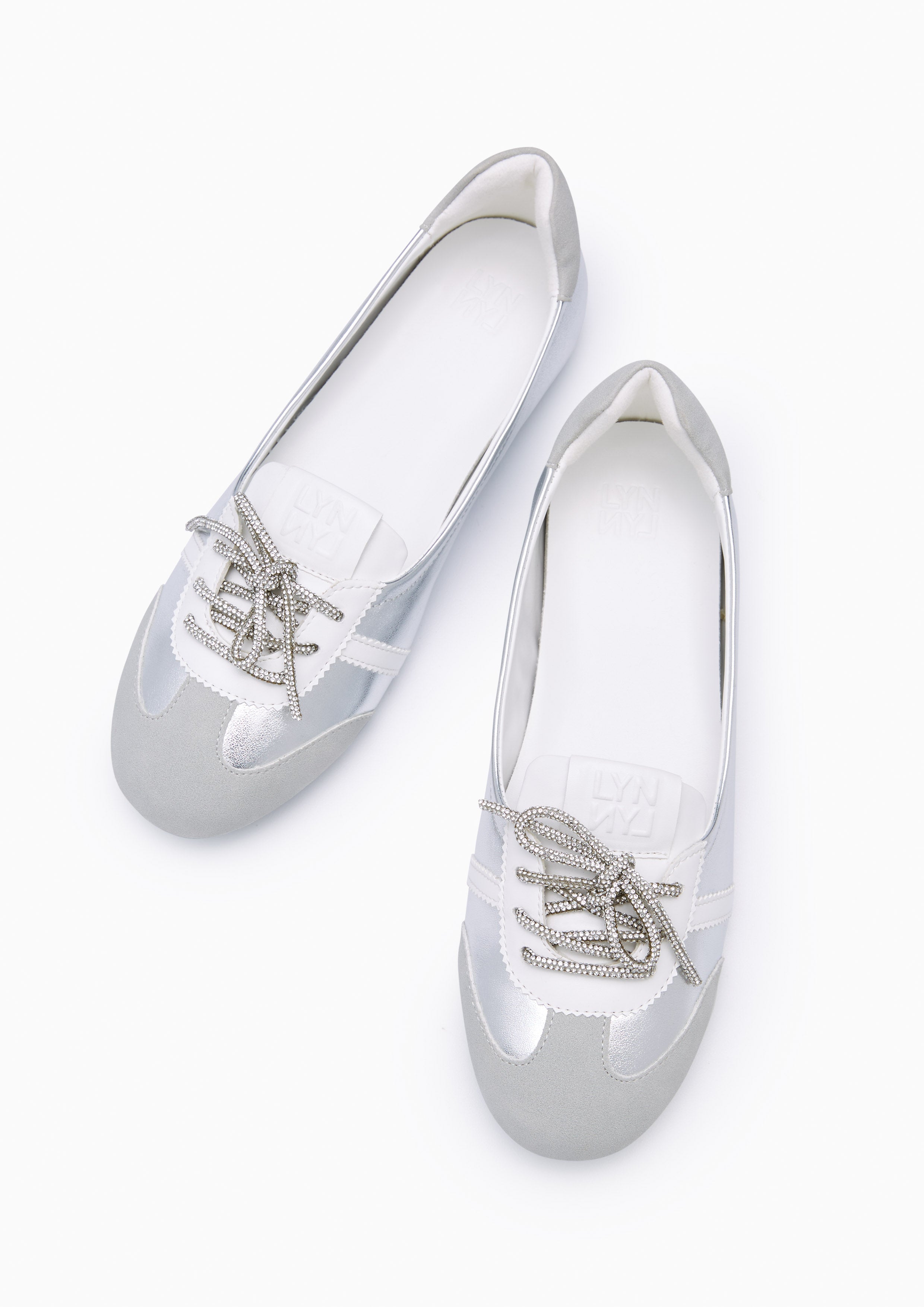 Kisso Ballet Flats Silver