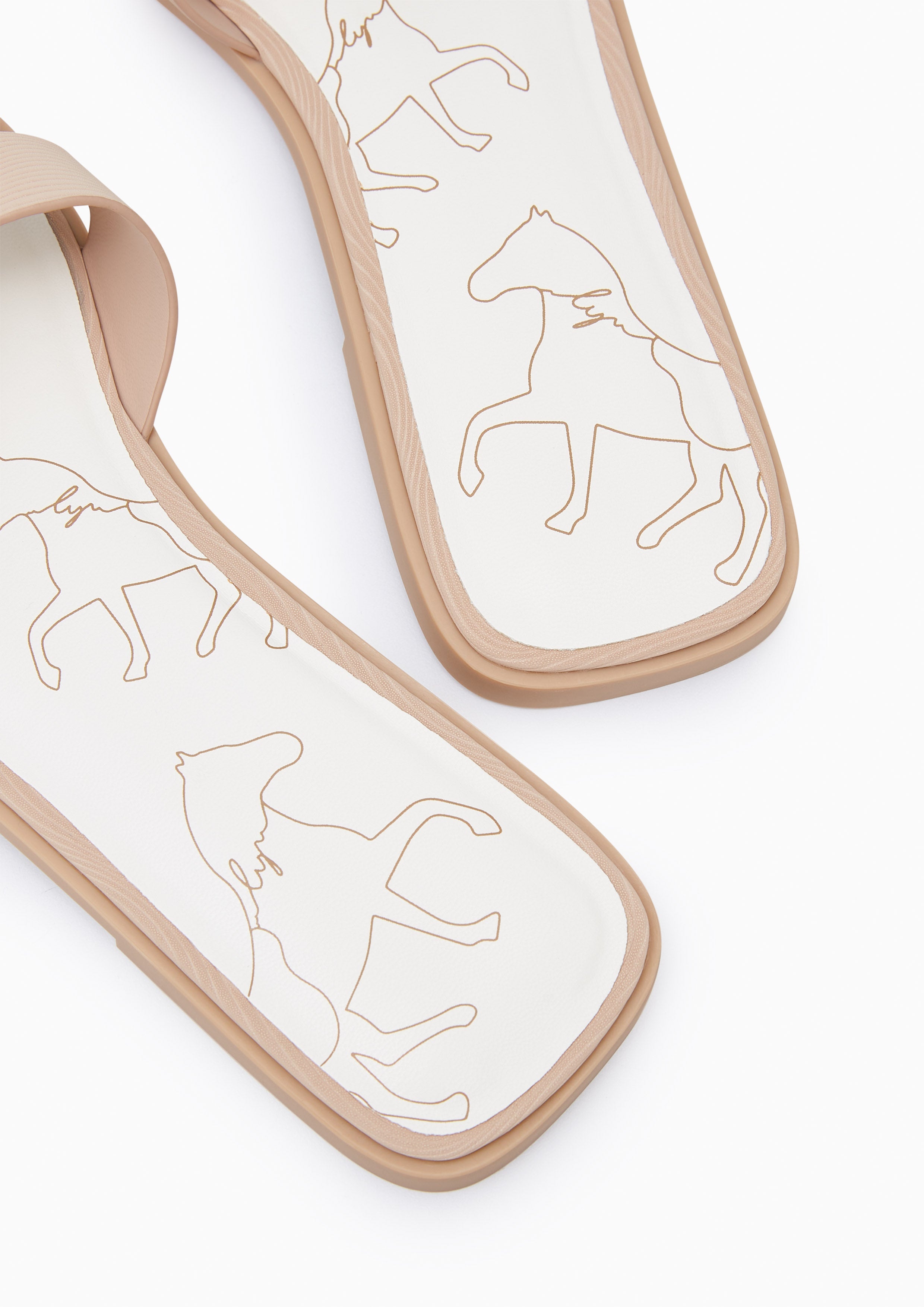 Hey Gallop Flat Sandals Beige