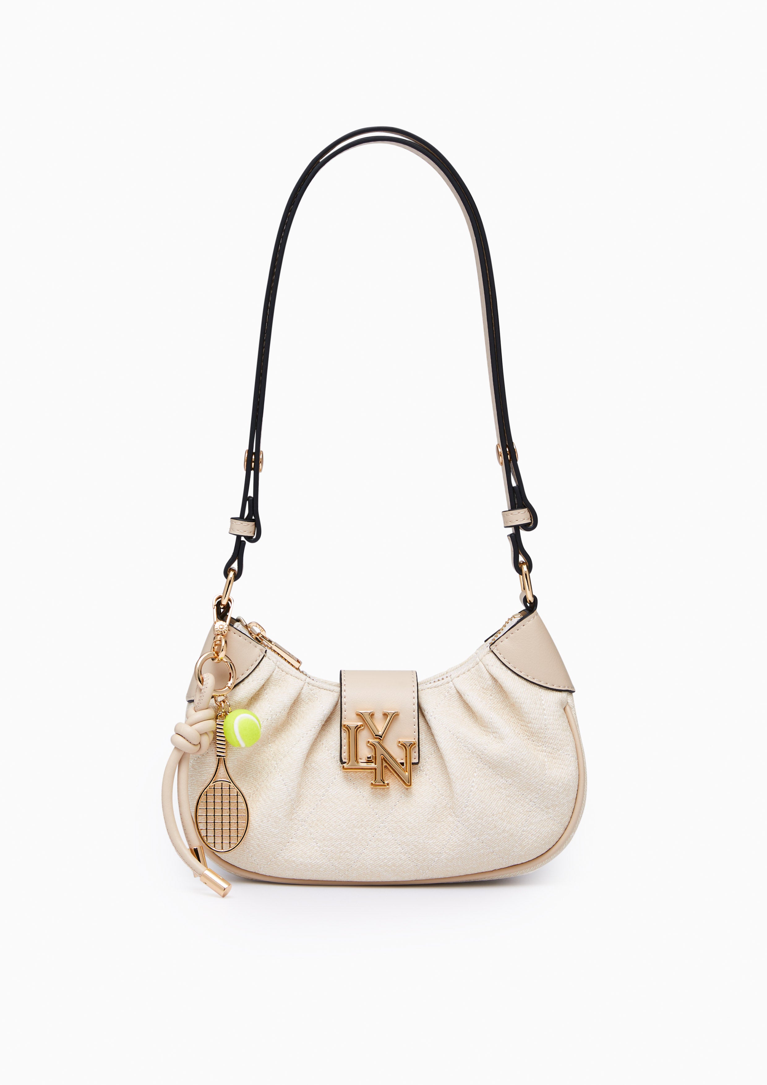 Becky S Quilt Shoulder Bag White