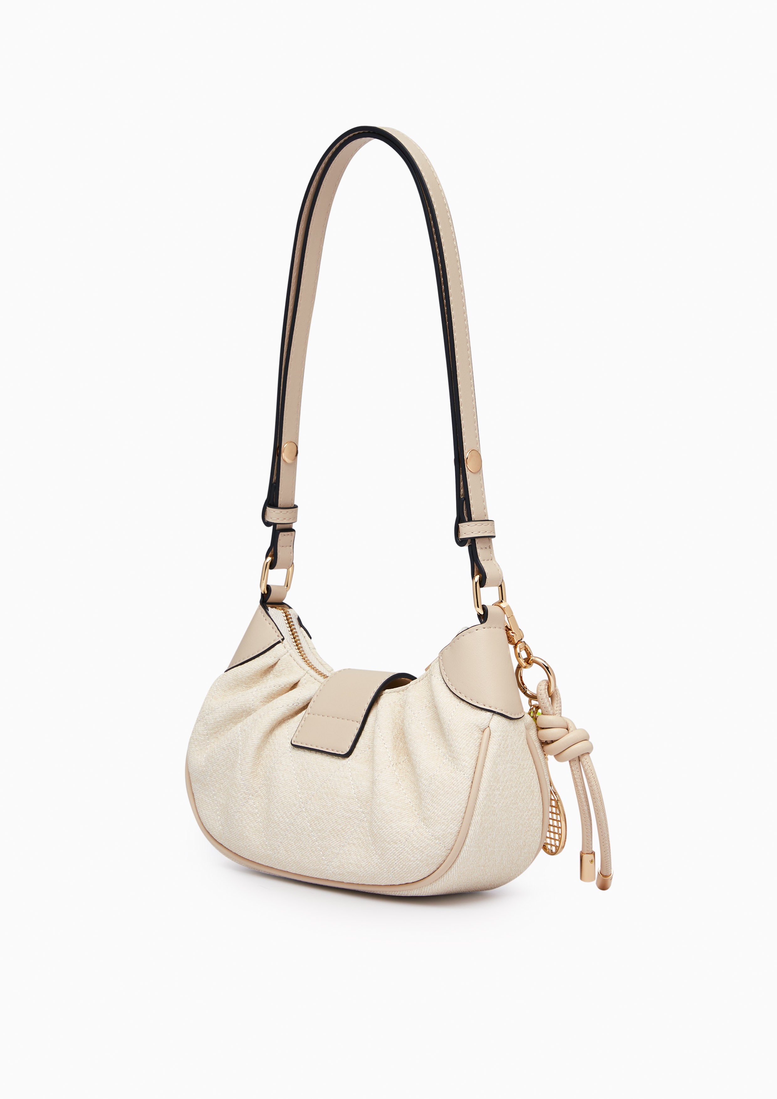 Becky S Quilt Shoulder Bag White