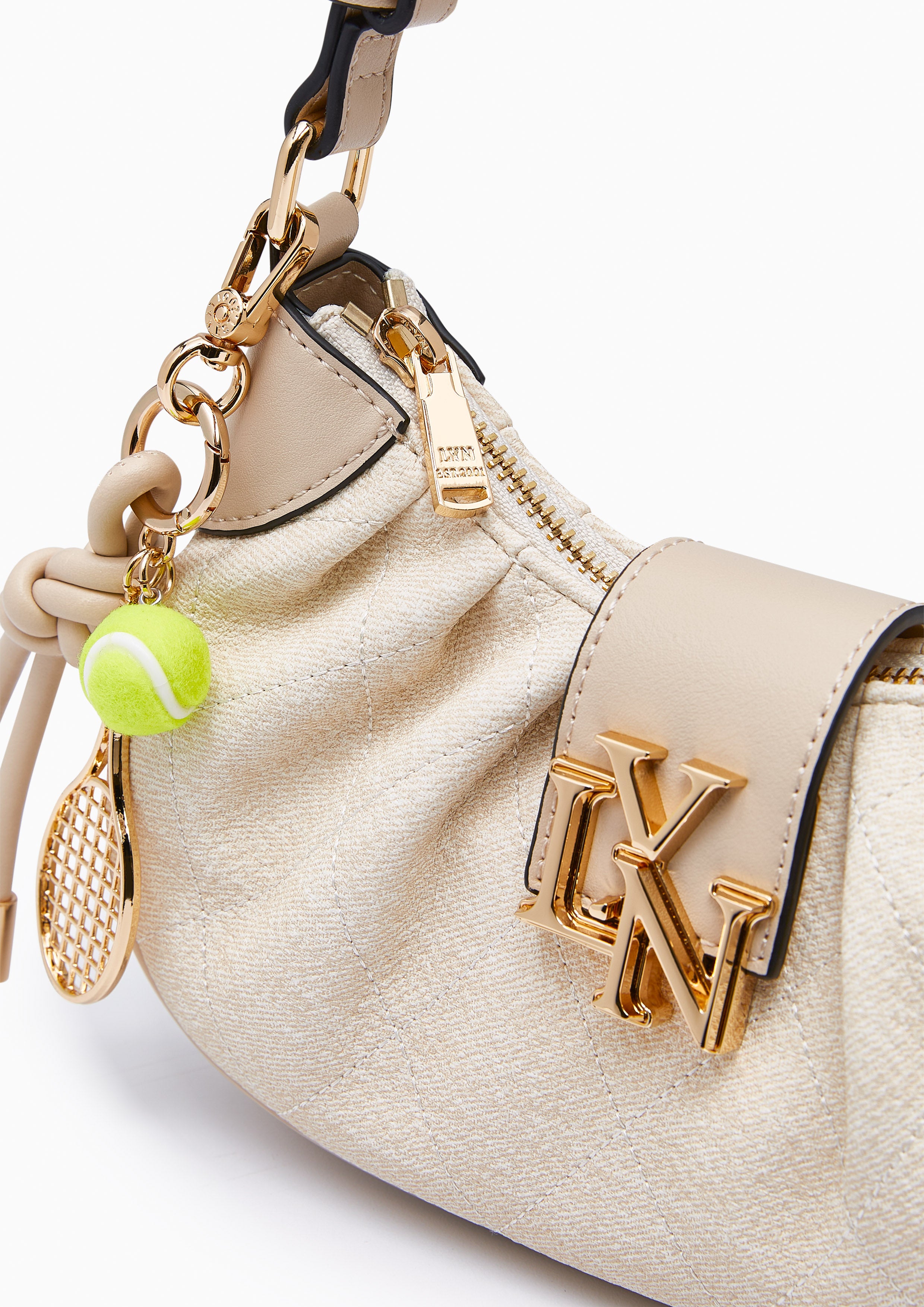 Becky S Quilt Shoulder Bag White