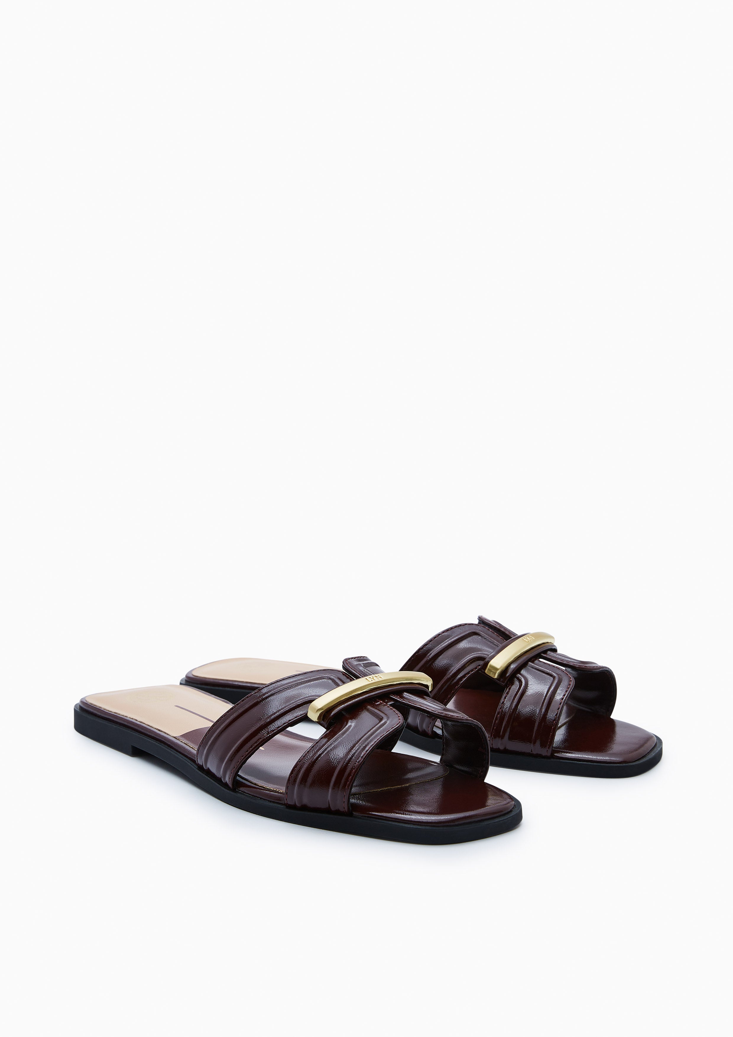 Hey Minimal Flat Sandals Dark Red