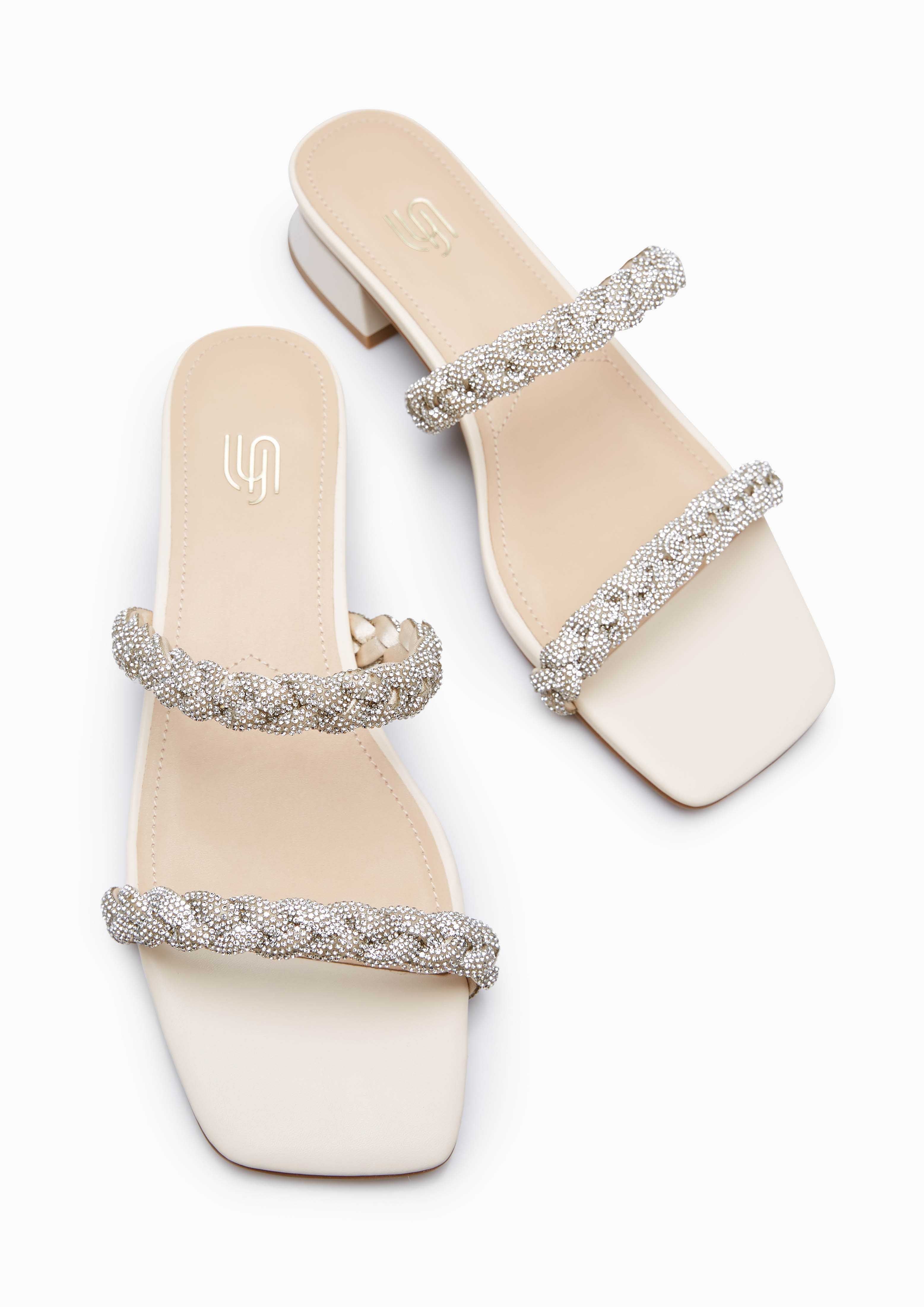 Promise Infinite Low Heel Sandals Ivory