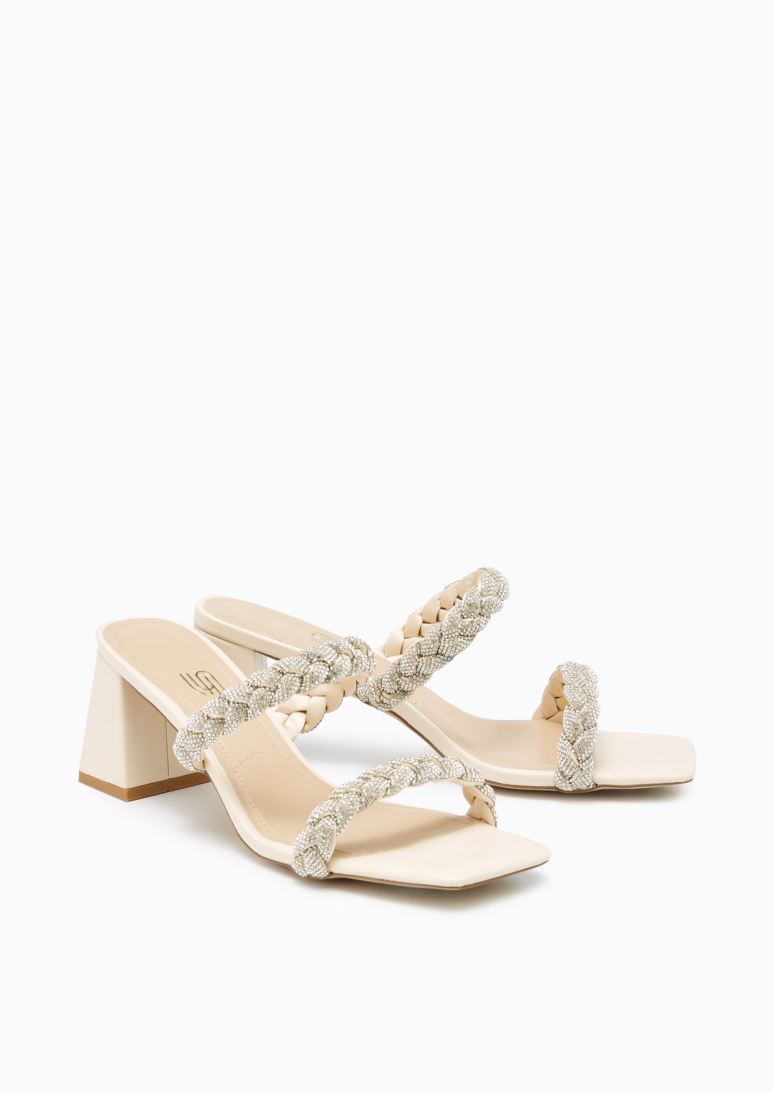 Promise Mid Infinite Mid Heel Sandals Ivory