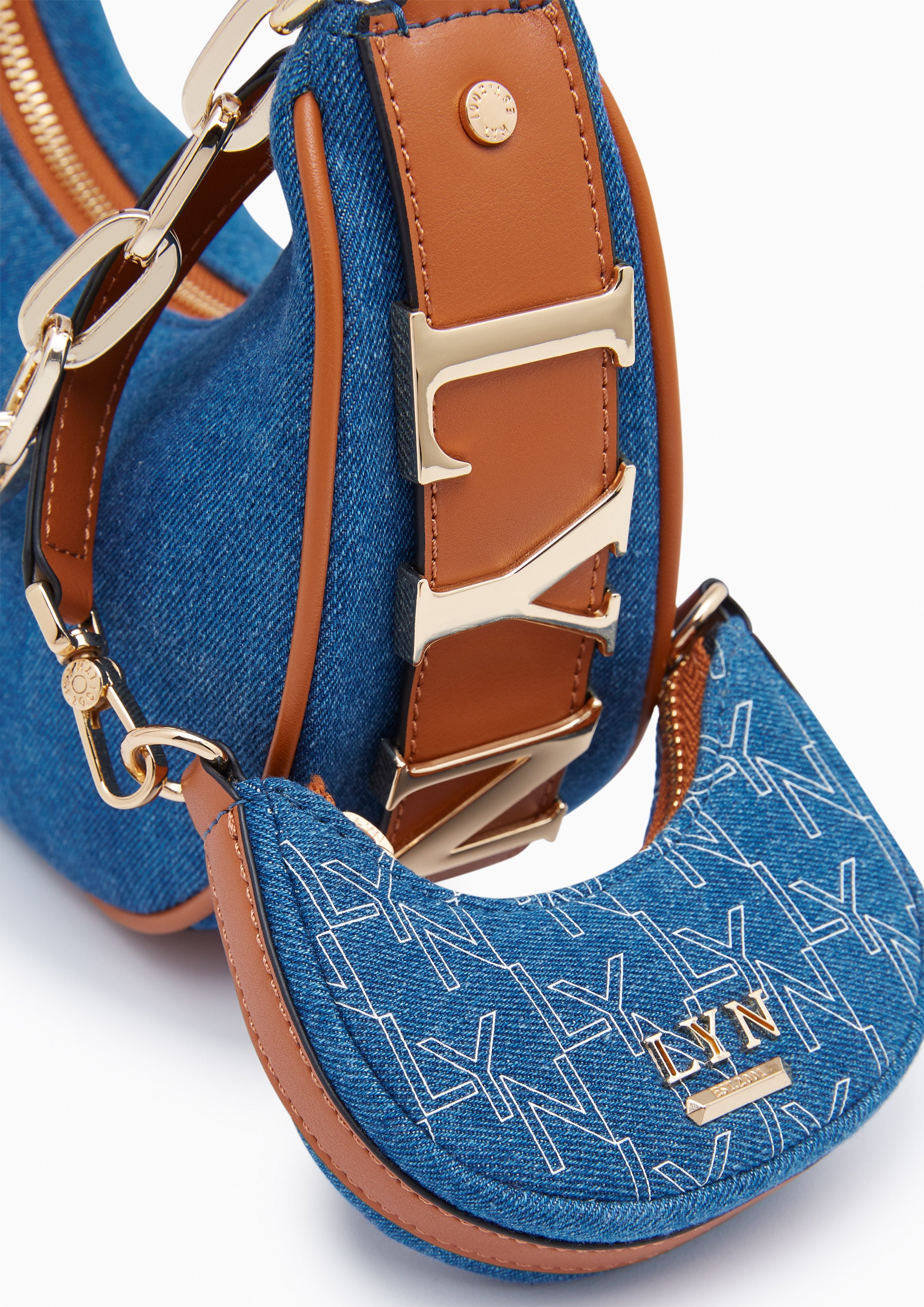 Diva Denim Shoulder Bag Blue