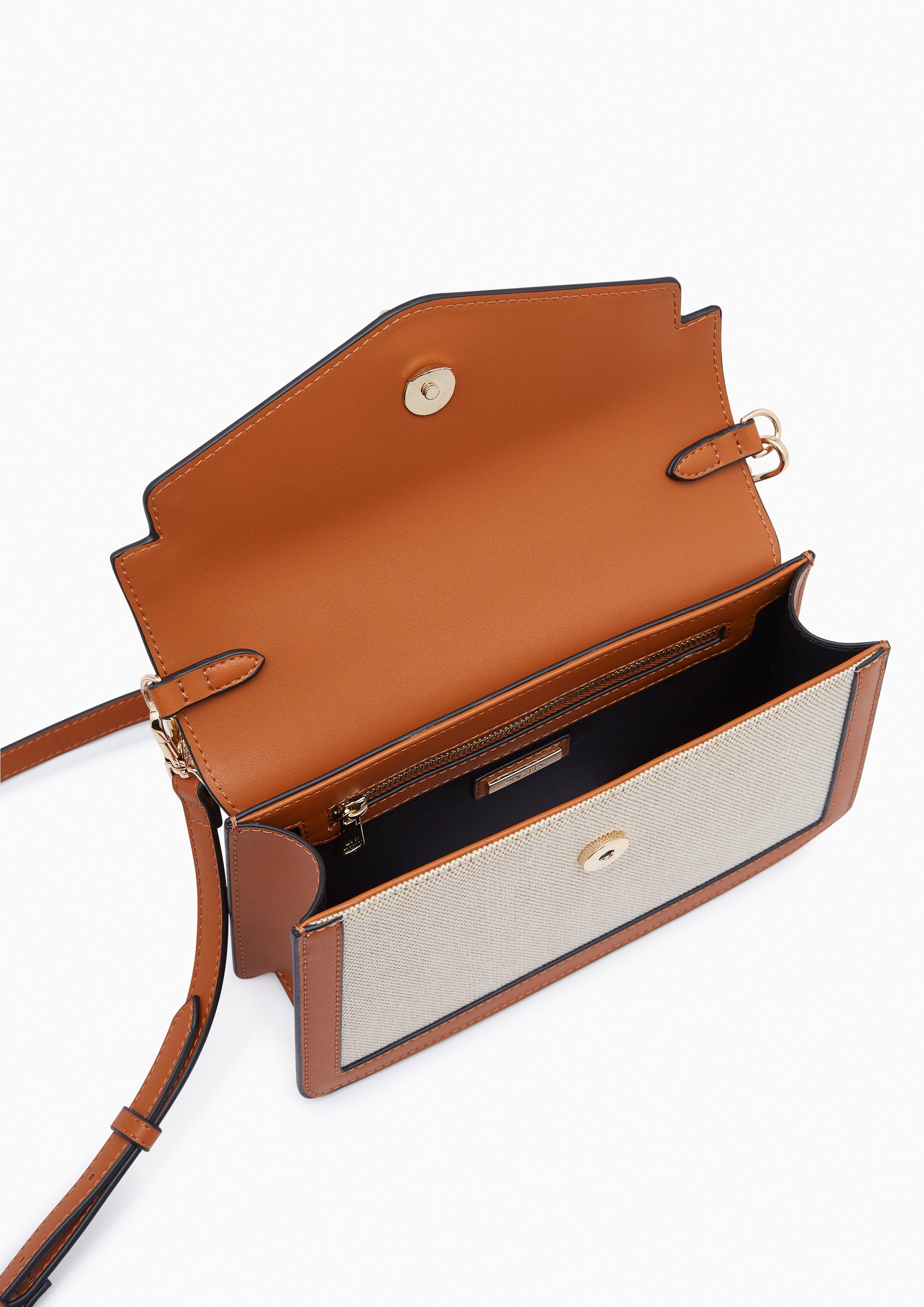 Allie Lockie Canvas Crossbody Bag Brown