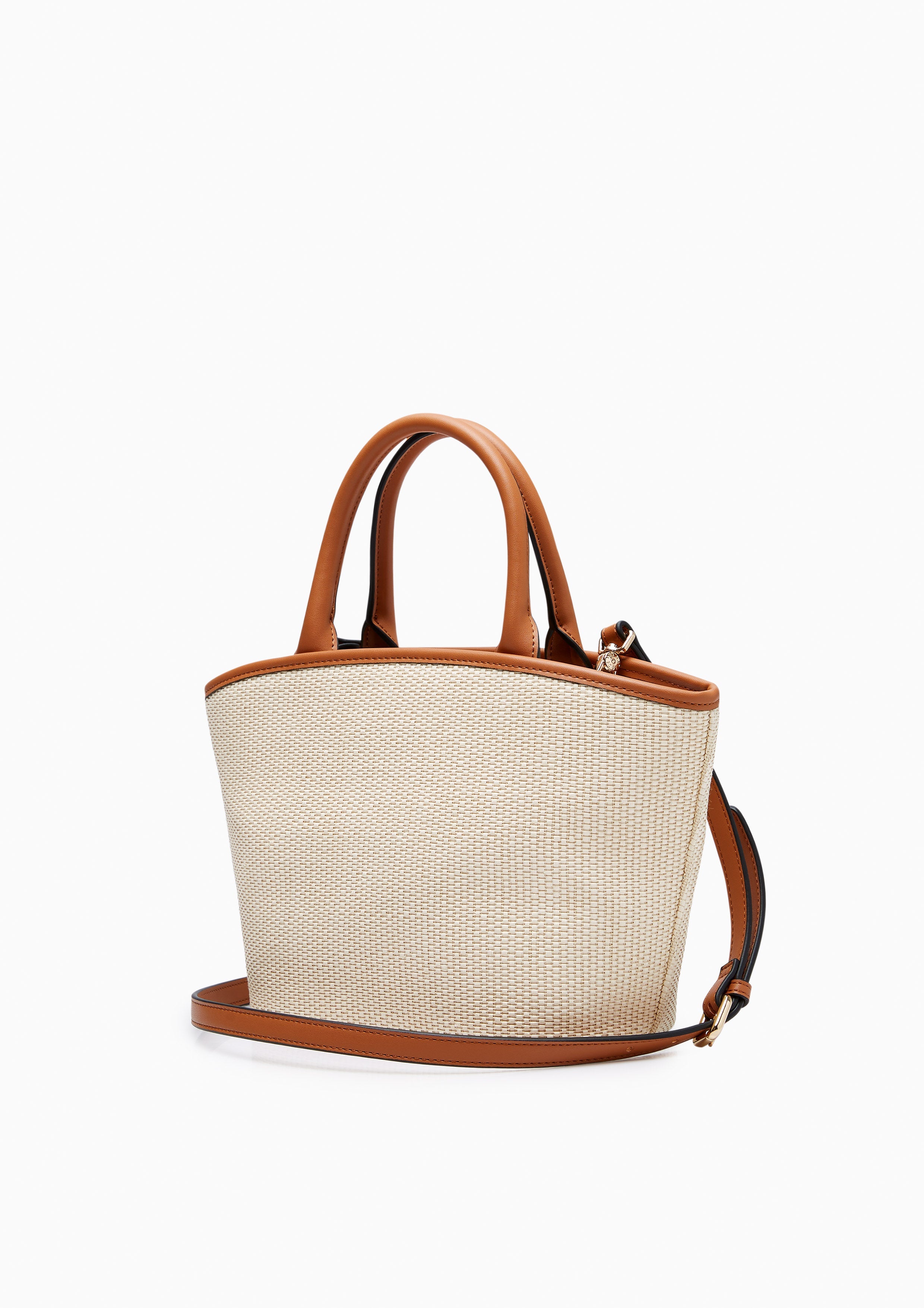 Comora Small Basket Tote Bag Brown