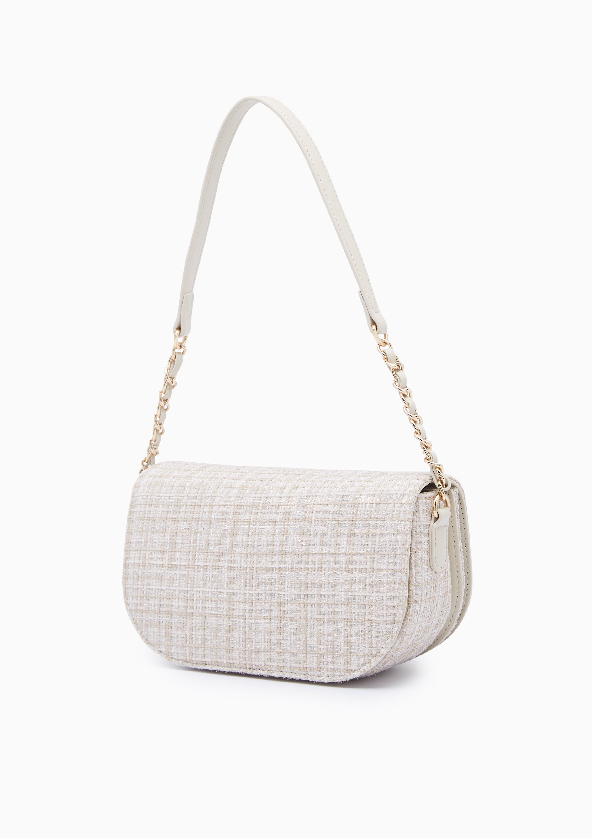 Mistti Tweed Shoulder Bag Beige