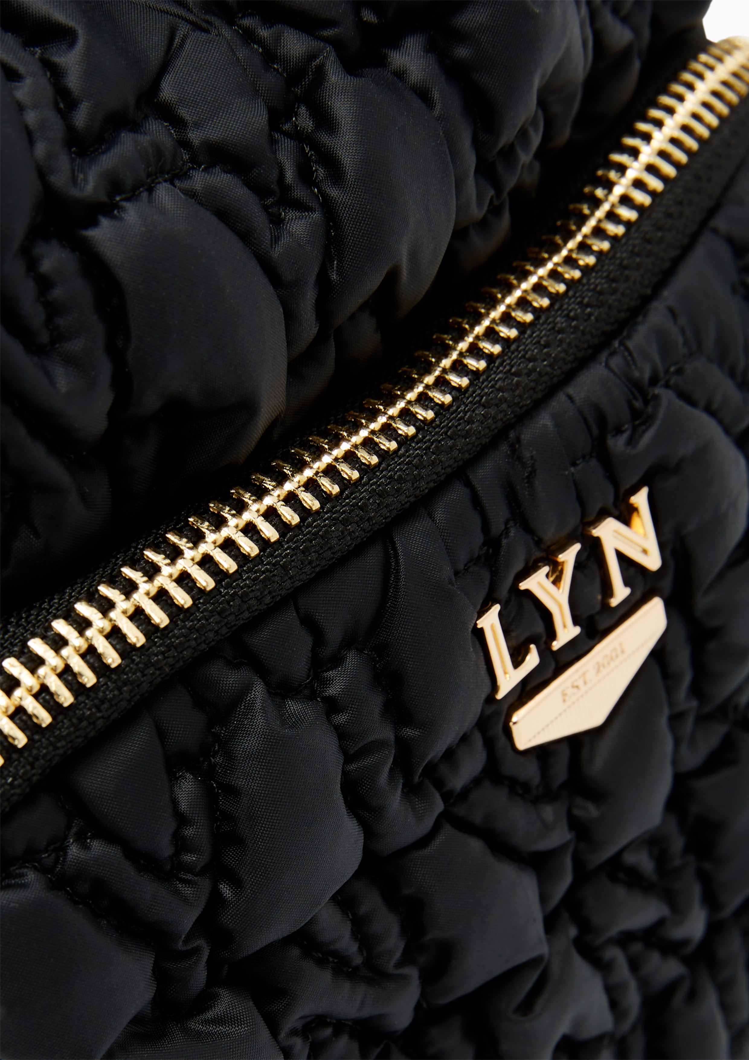 Roslyn Quilted Bucket Bag Black