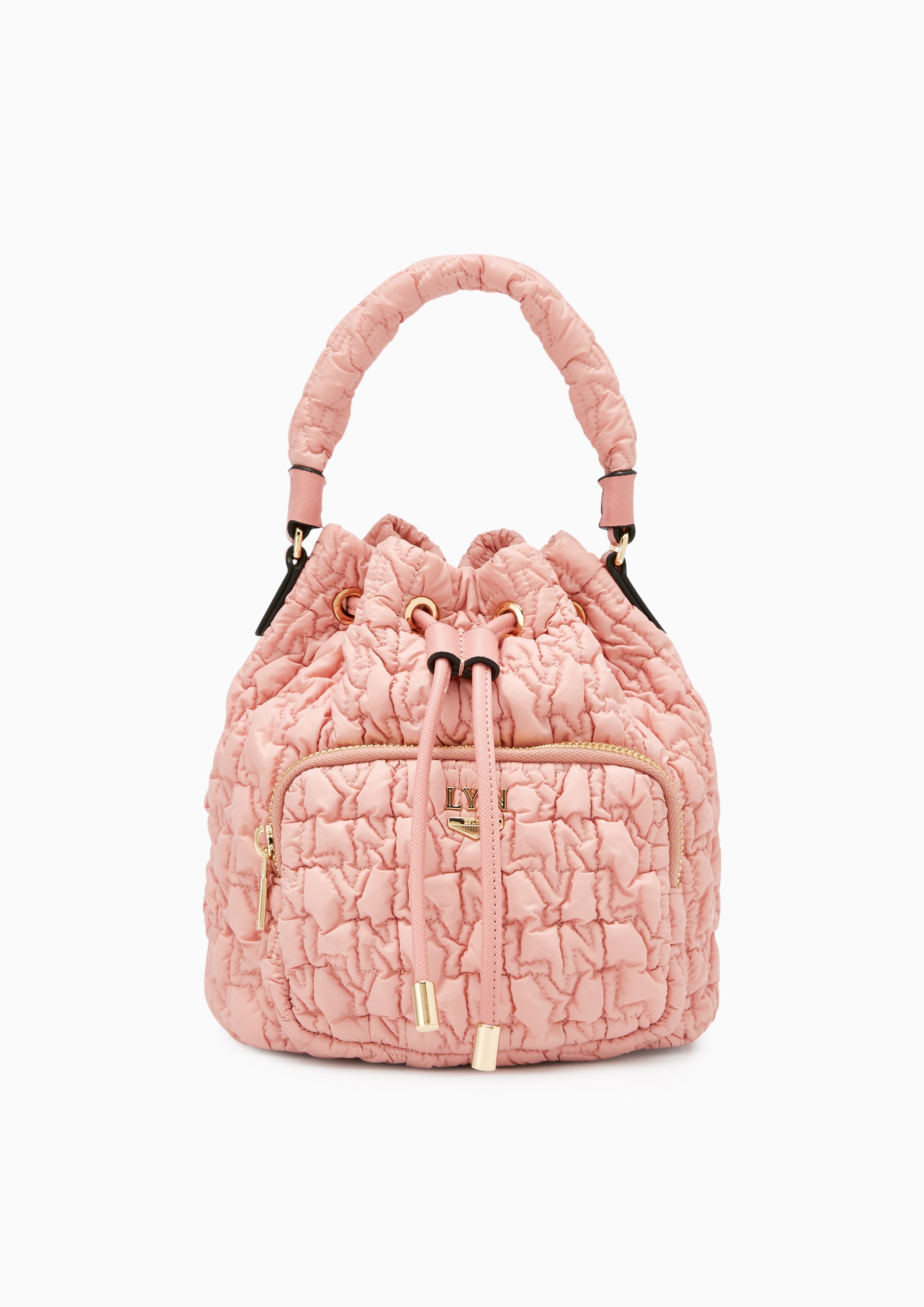 Roslyn Quilted Bucket Bag Pink