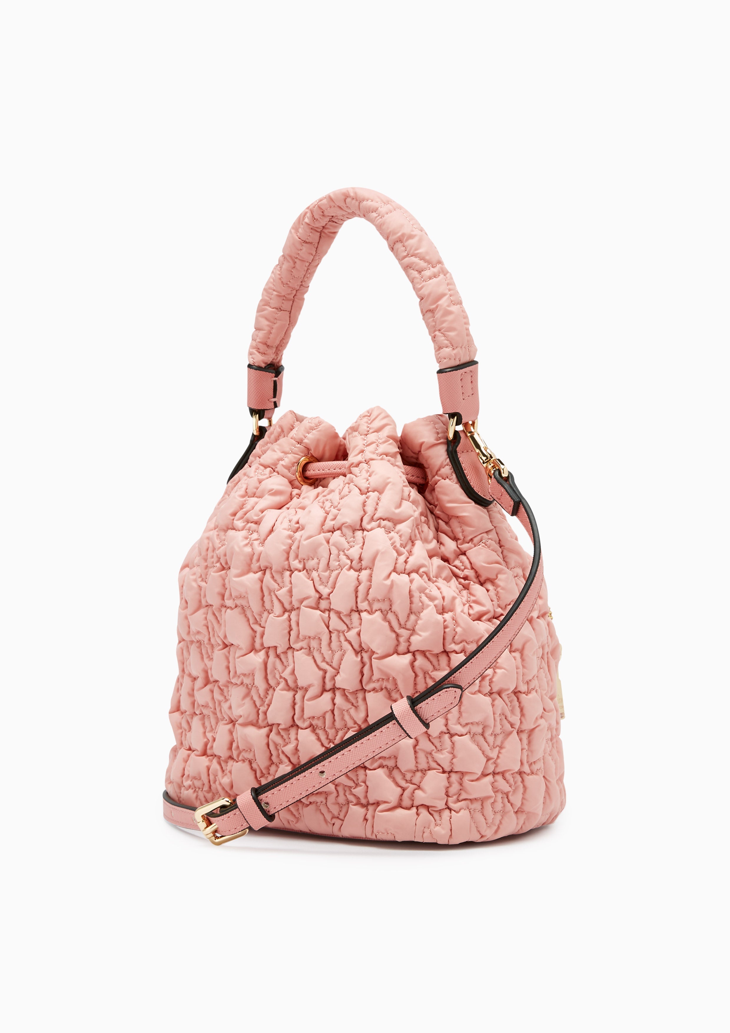 Roslyn Quilted Bucket Bag Pink