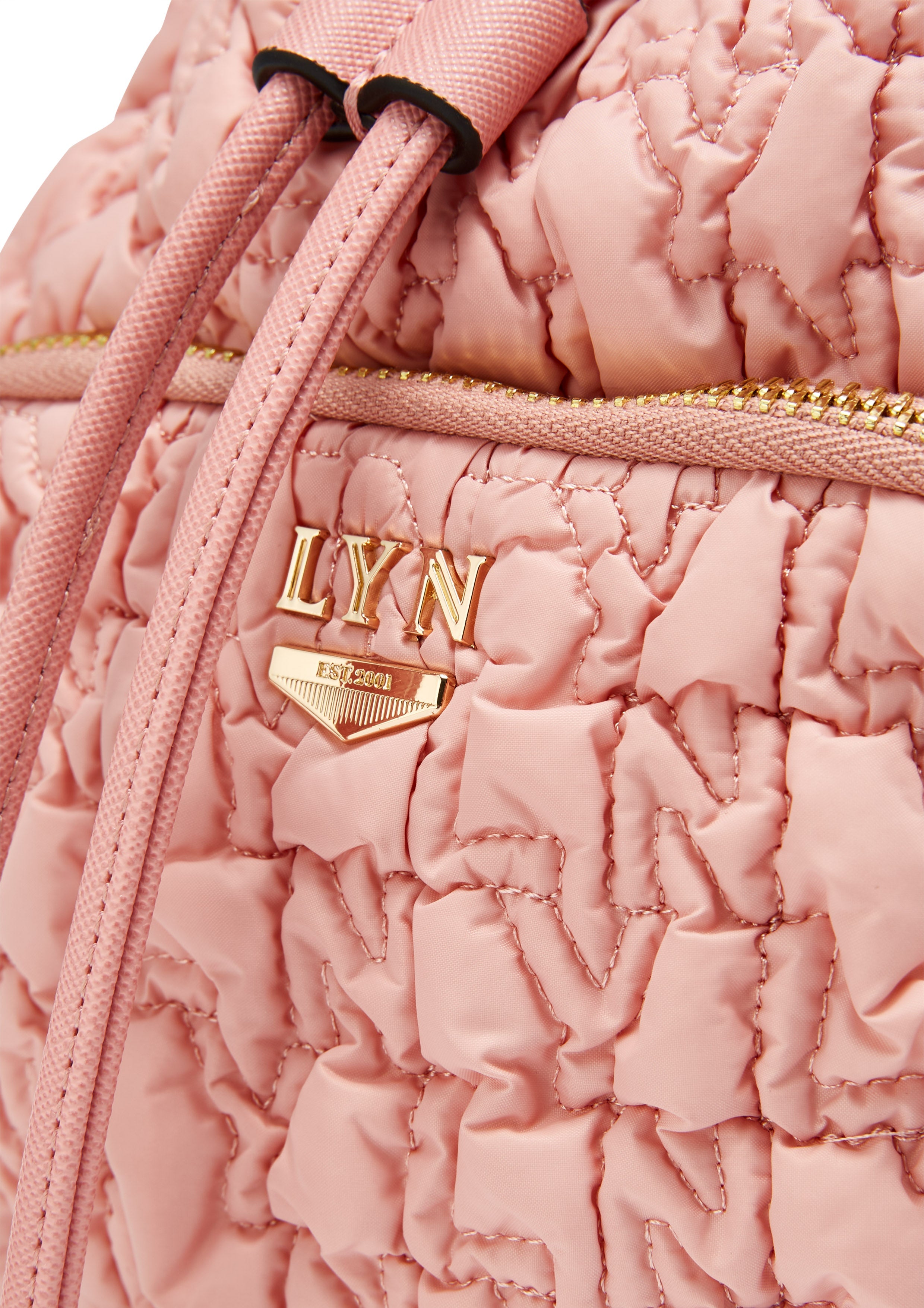 Roslyn Quilted Bucket Bag Pink