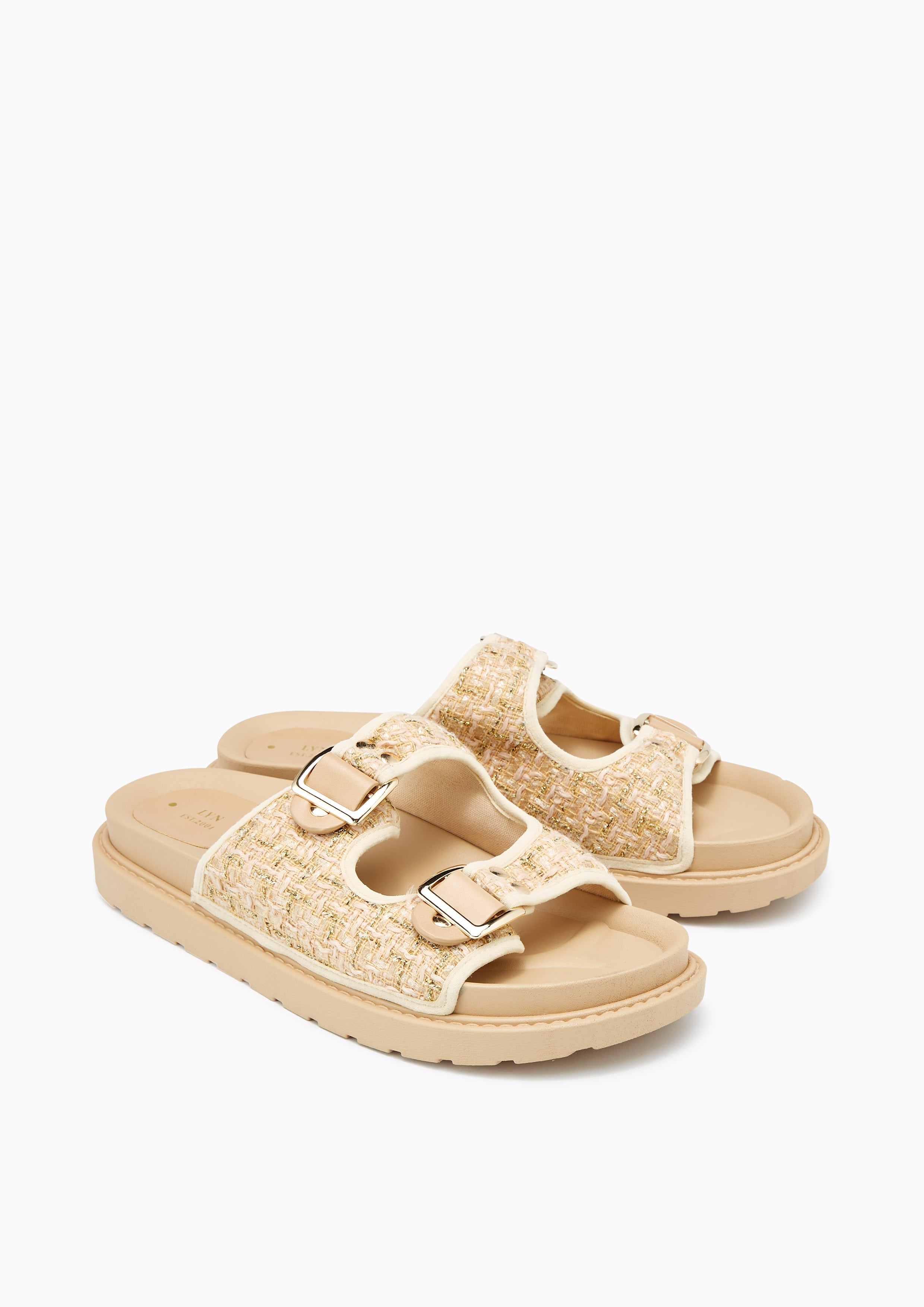 Berries Flat Sandals Beige