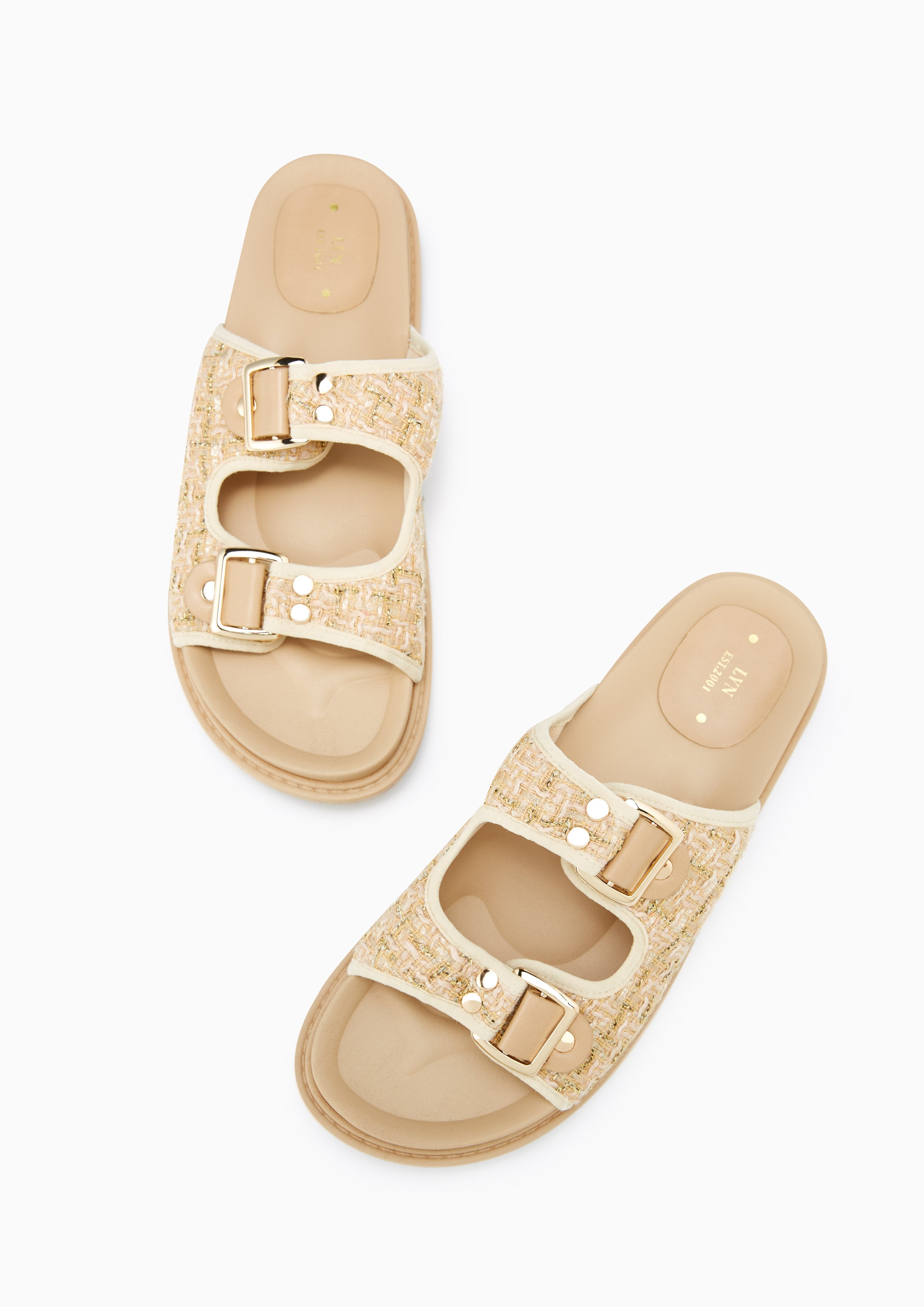 Berries Flat Sandals Beige