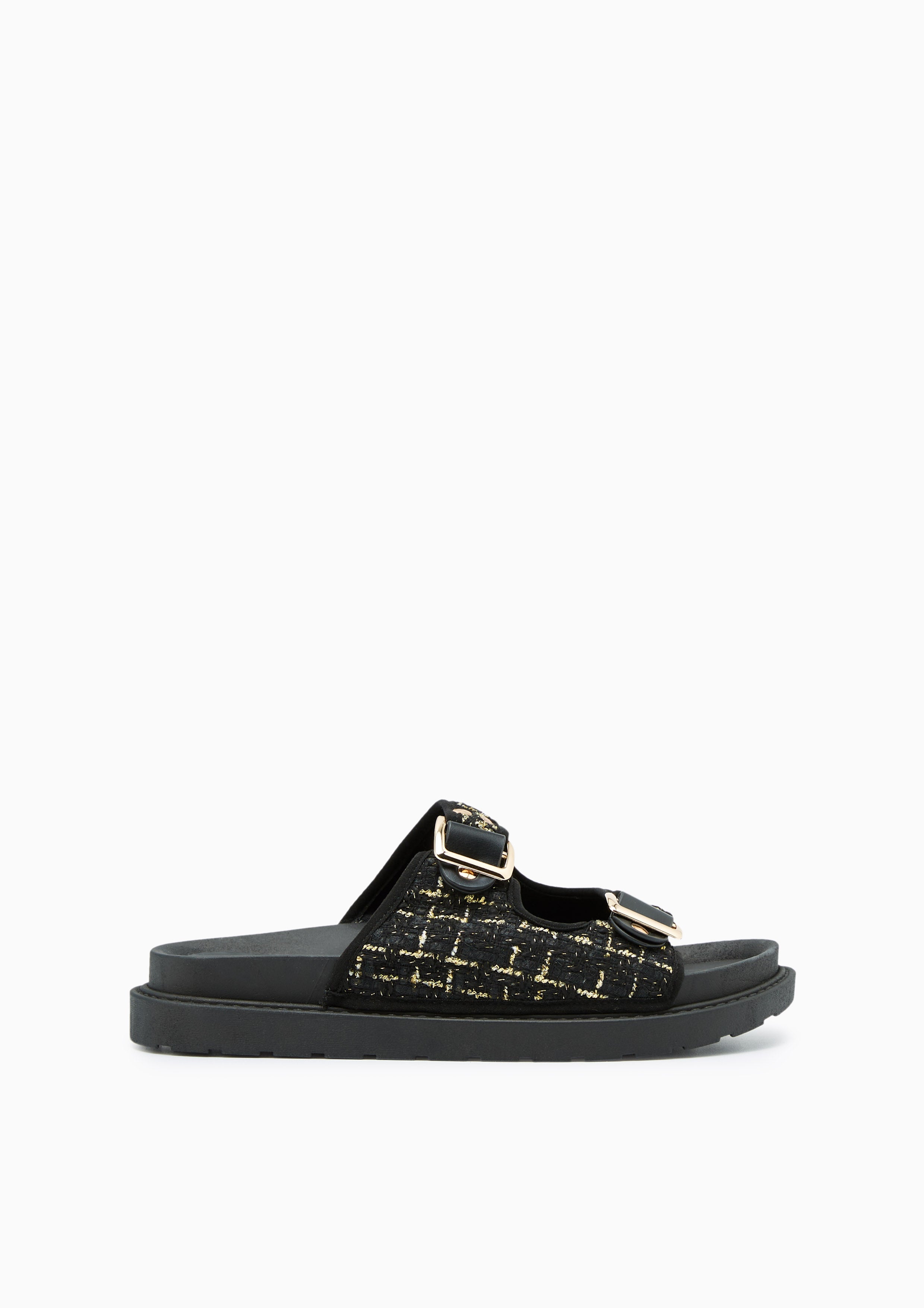 Berries Flat Sandals Black