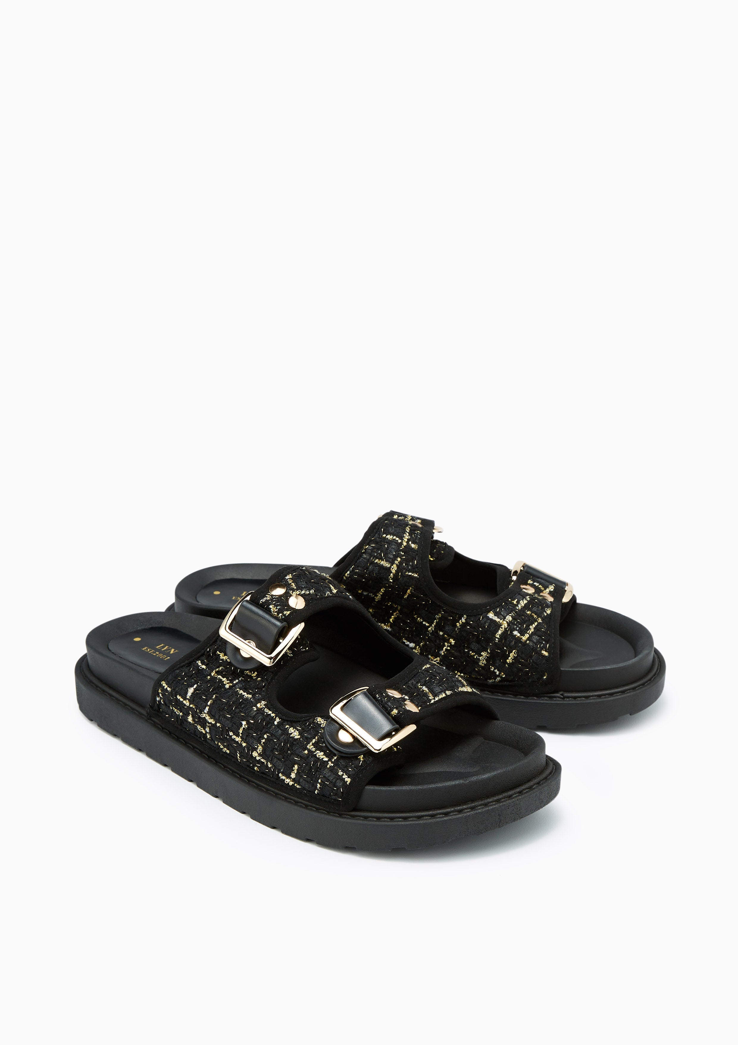 Berries Flat Sandals Black