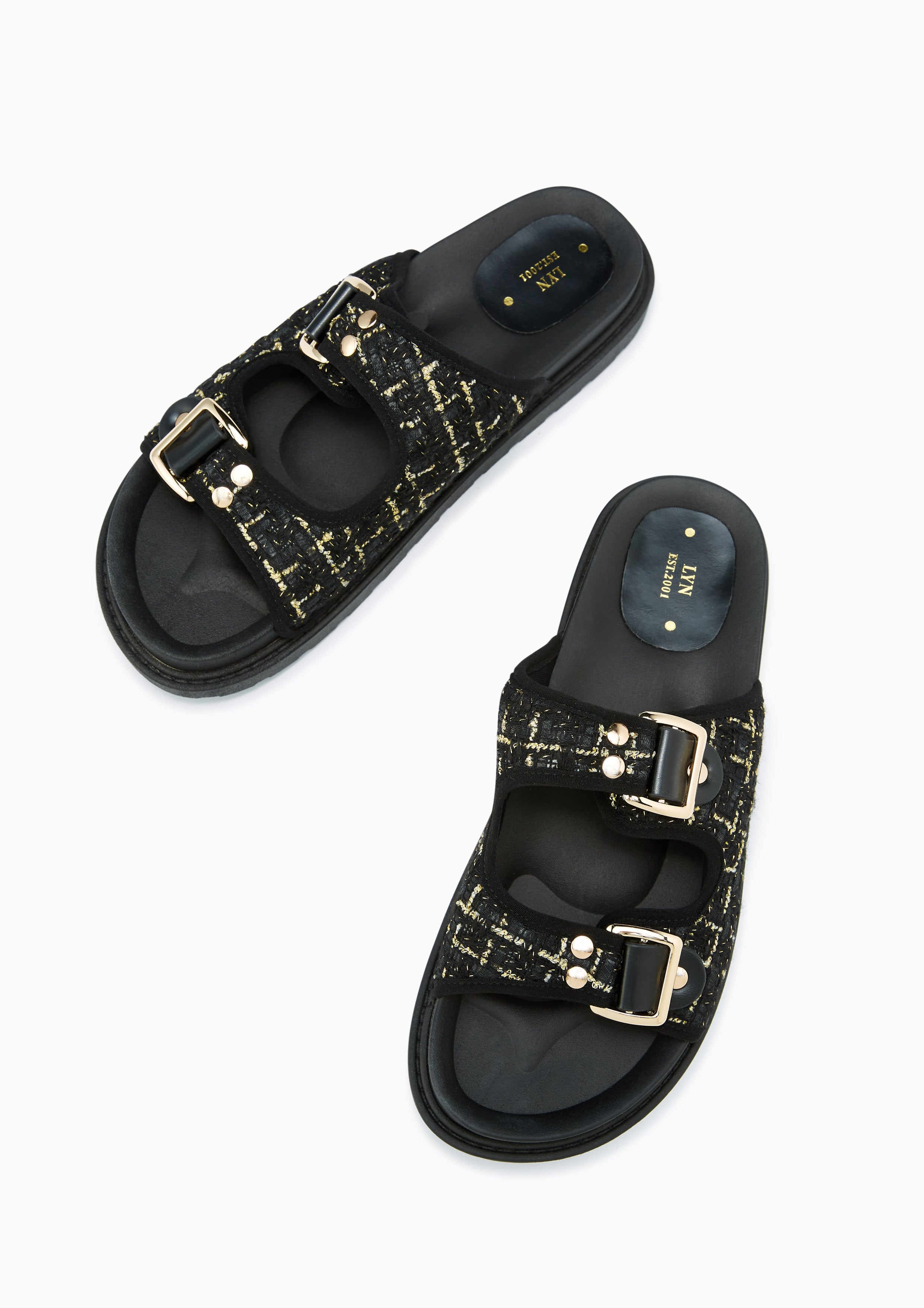 Berries Flat Sandals Black