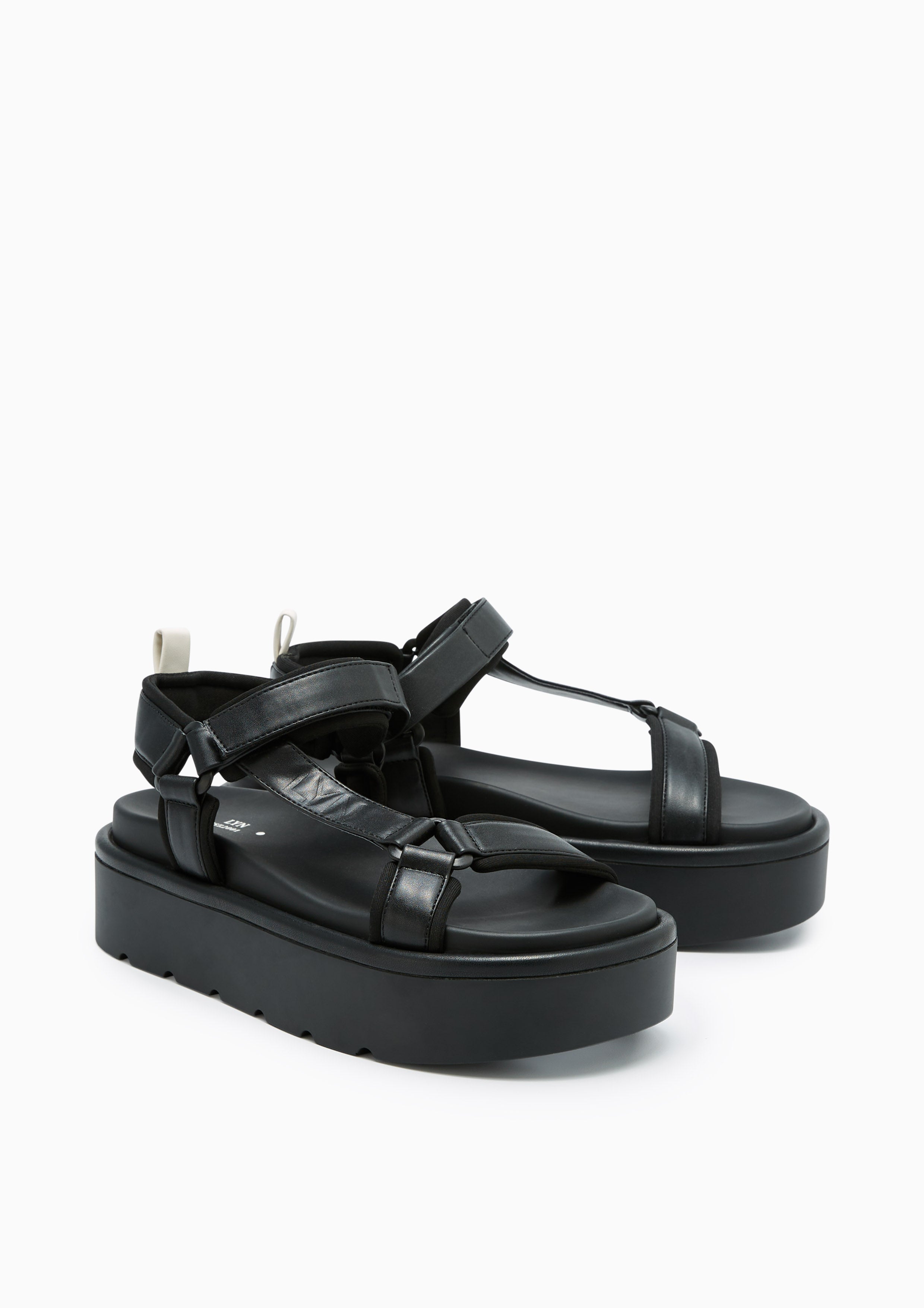 Hunter Plain Platform Sandals Black