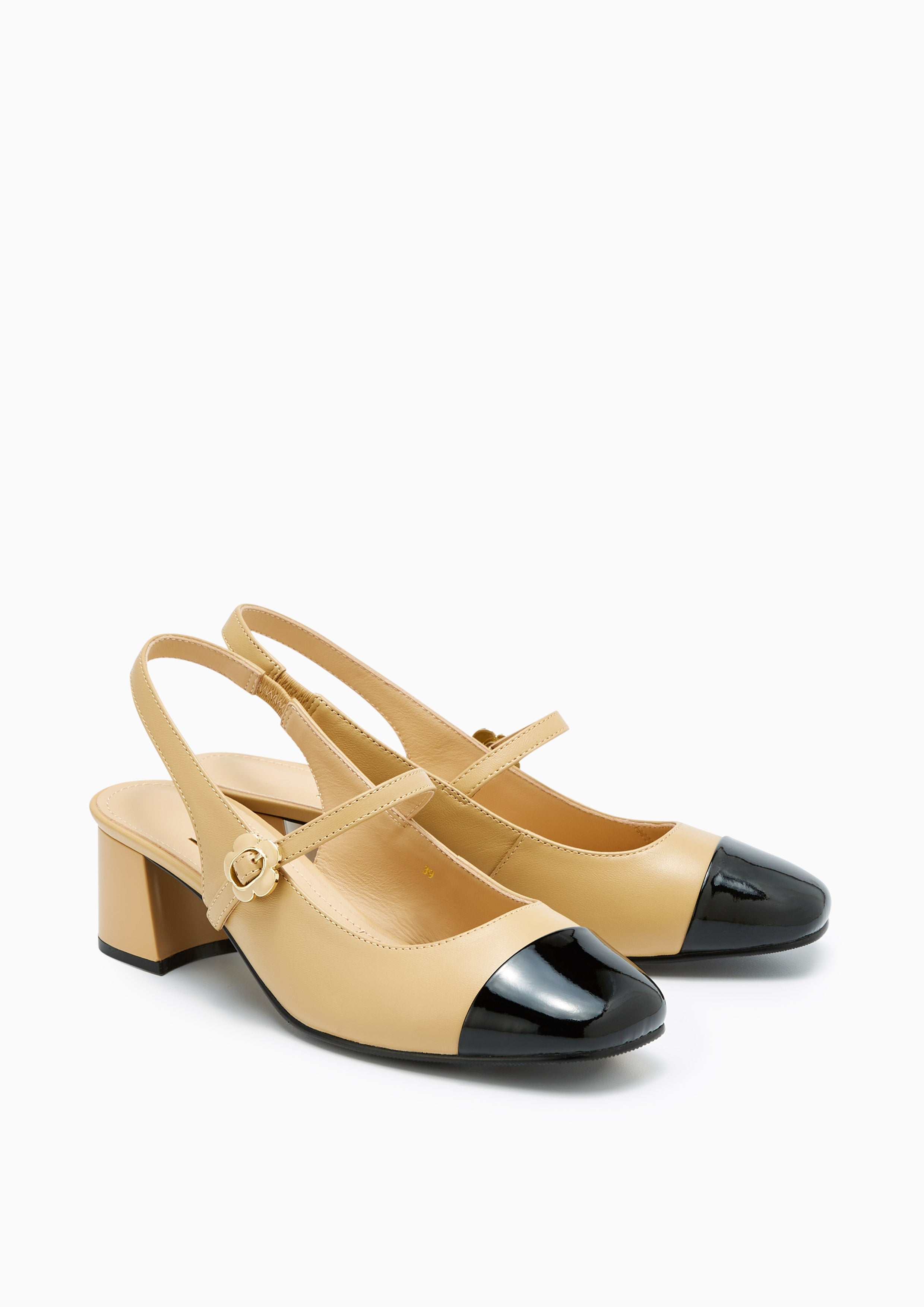 Ballencia Infinite Low Heel Slingbacks Beige