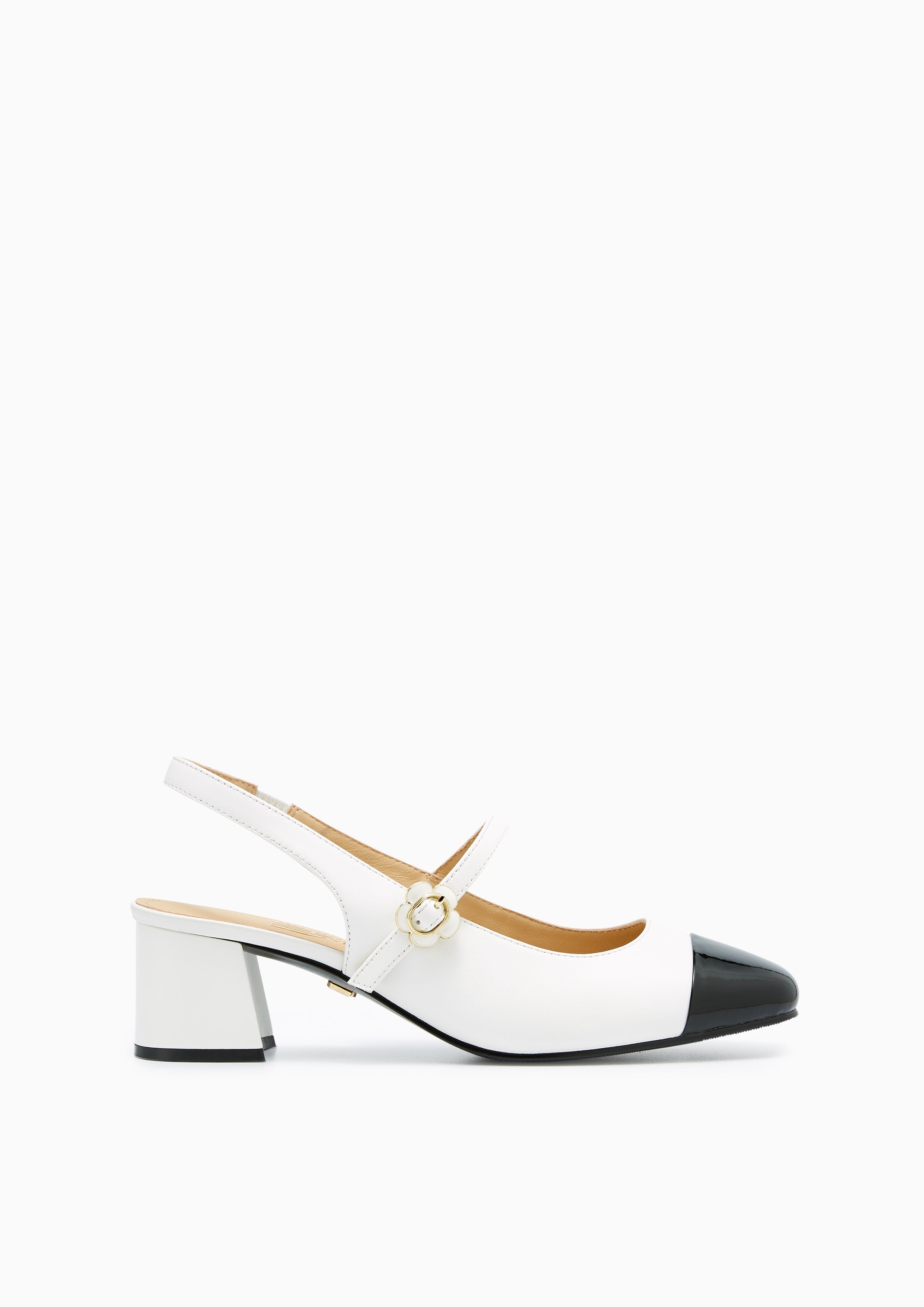 Ballencia Infinite Low Heel Slingbacks White