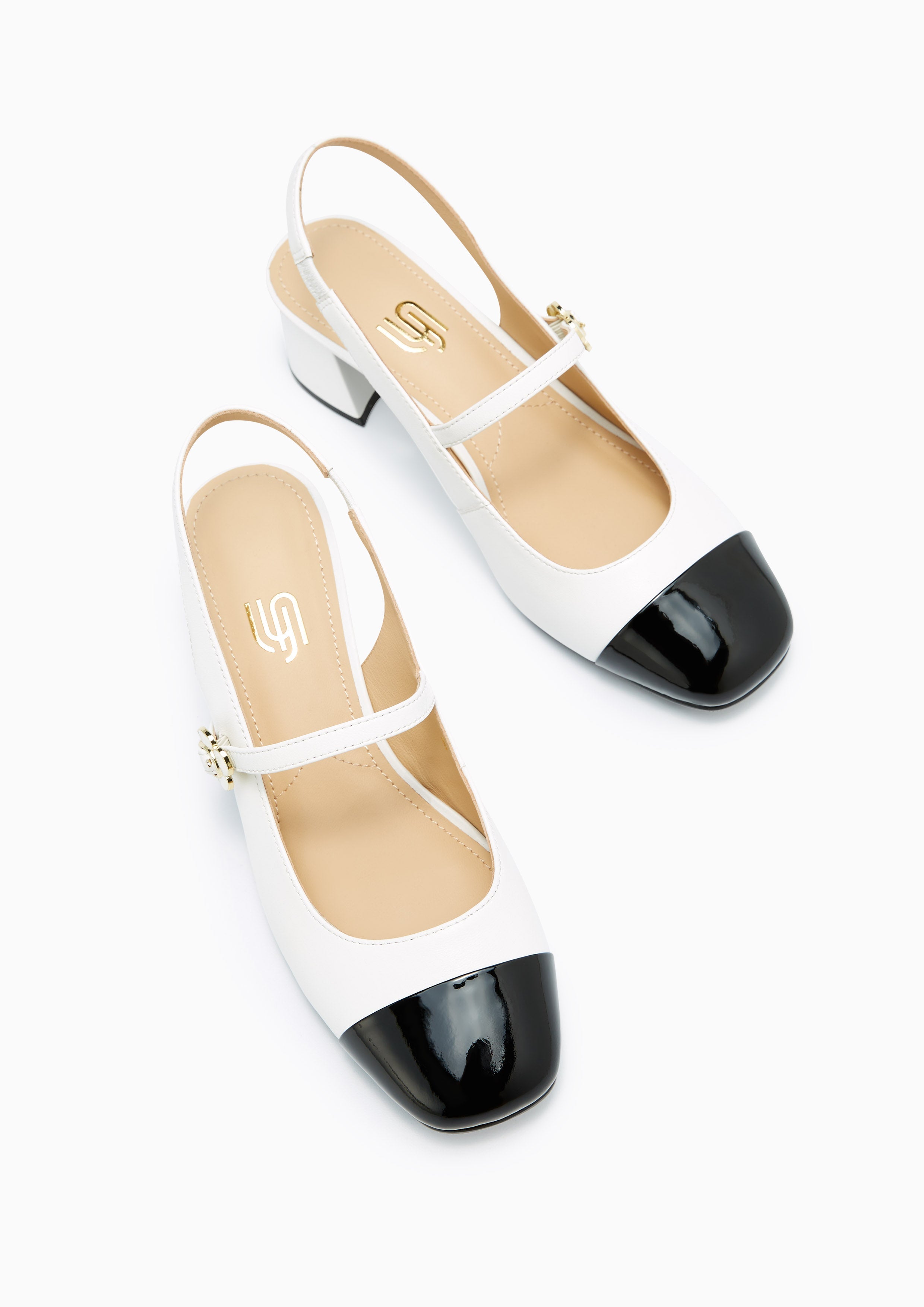 Ballencia Infinite Low Heel Slingbacks White