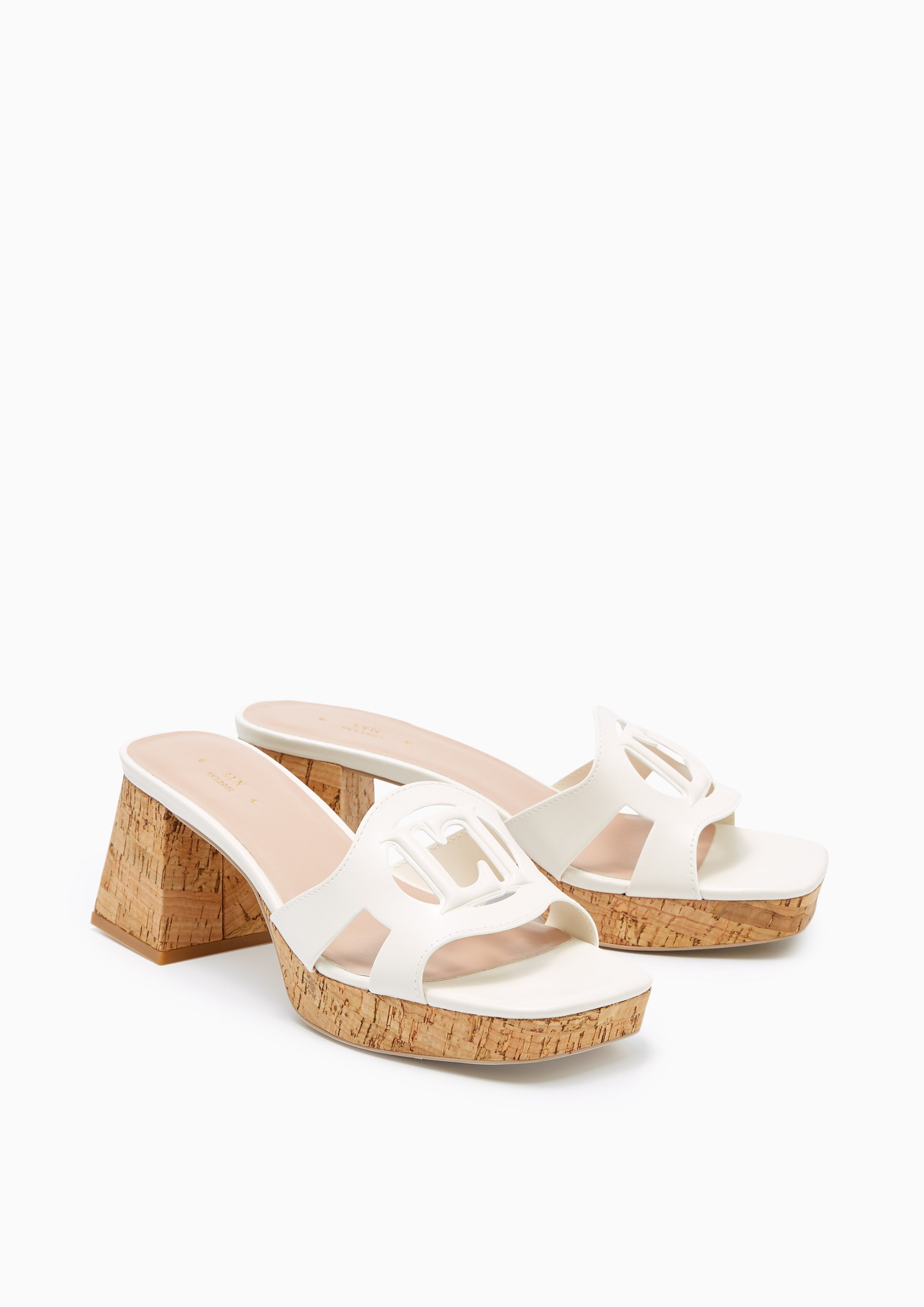 Candas Mid Heel Sandals Ivory